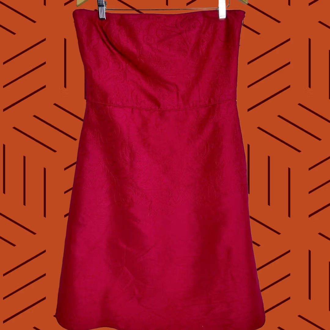 Ann Taylor Ann Taylor Dress Womens 12 Pink Silk Strapless Solid Sleeveless Knee Length Women Size Size XL / US 12-14 / IT 48-50 - 1 Thumbnail