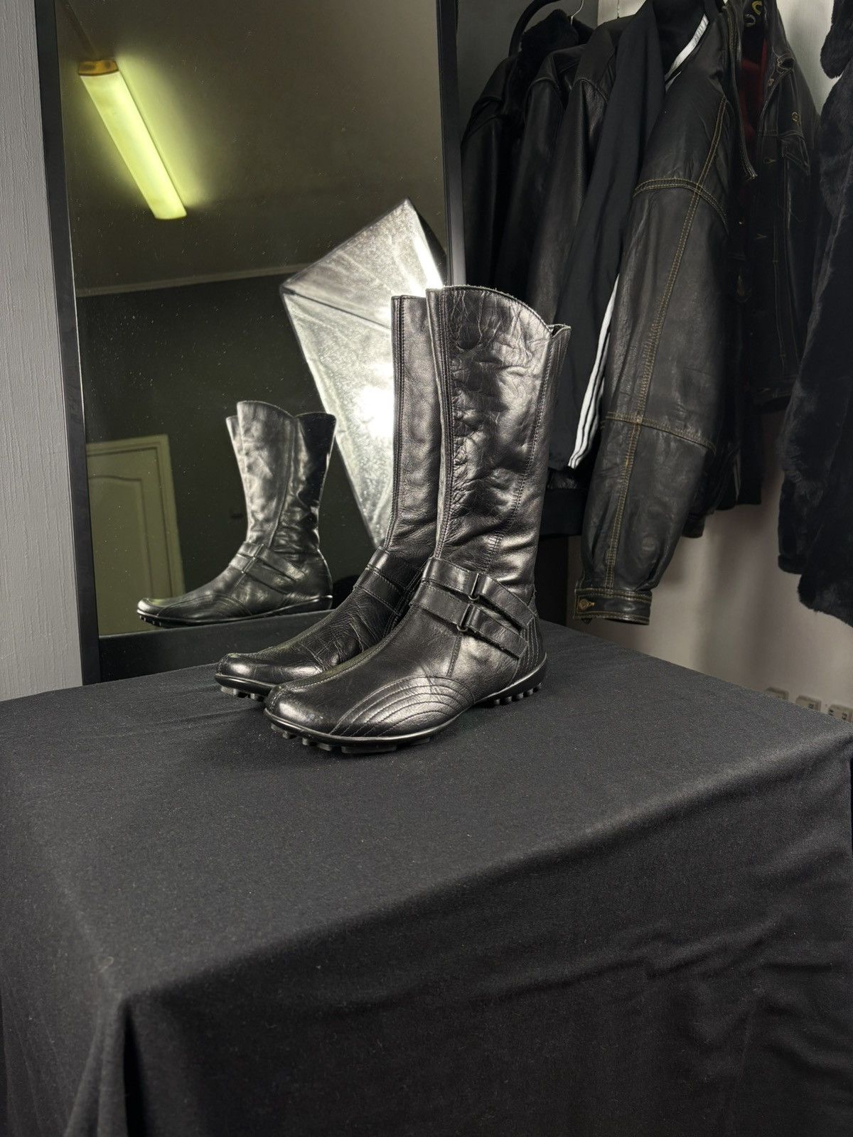 Vintage Moto Boxing zip up leather Boots Size US 8 / EU 41 - 3 Thumbnail