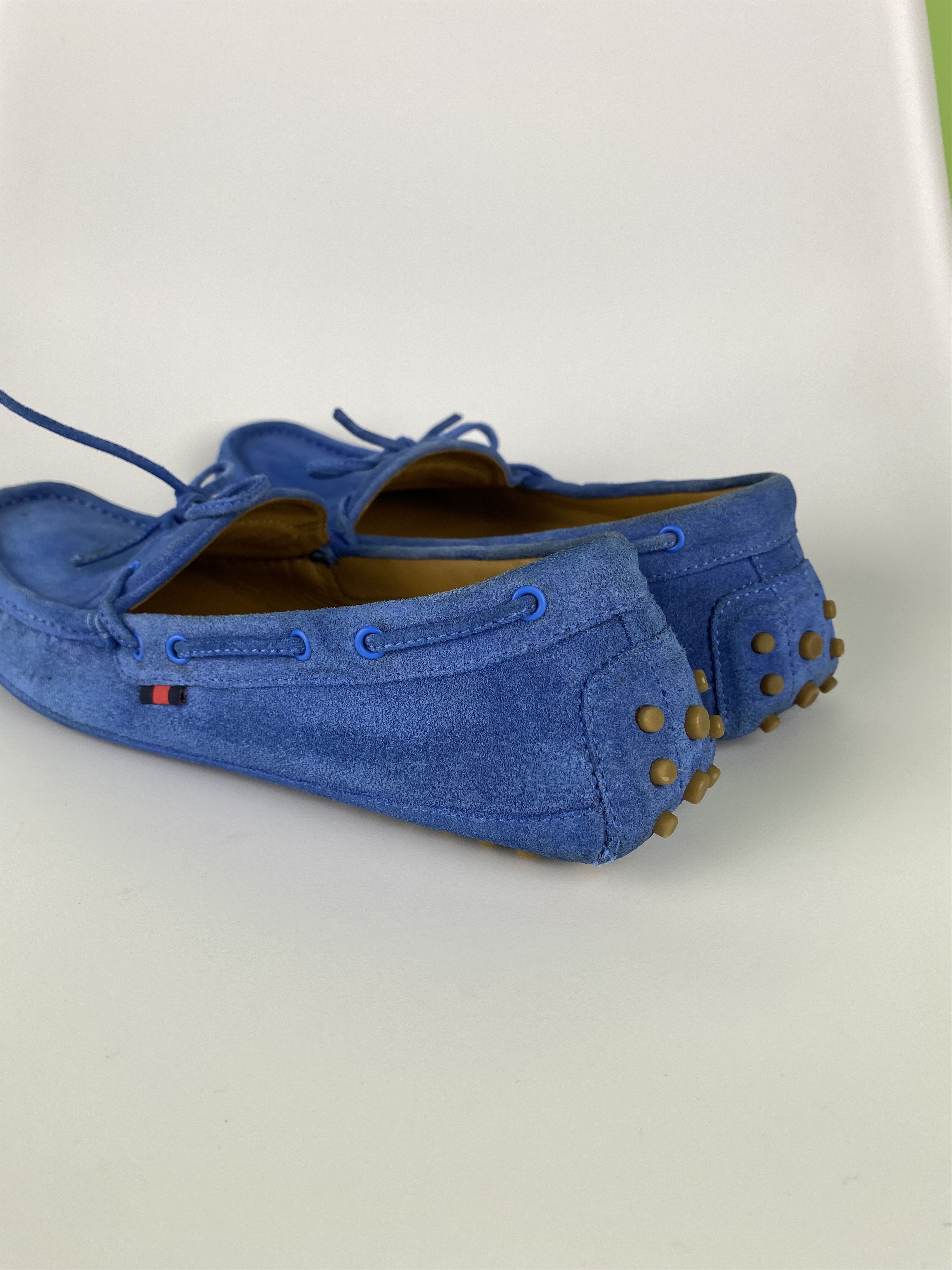 Gucci GUCCI Blue Suede Bow Kid's Loafers Made in Italy size women Size US 8 / IT 38 - 10 Thumbnail