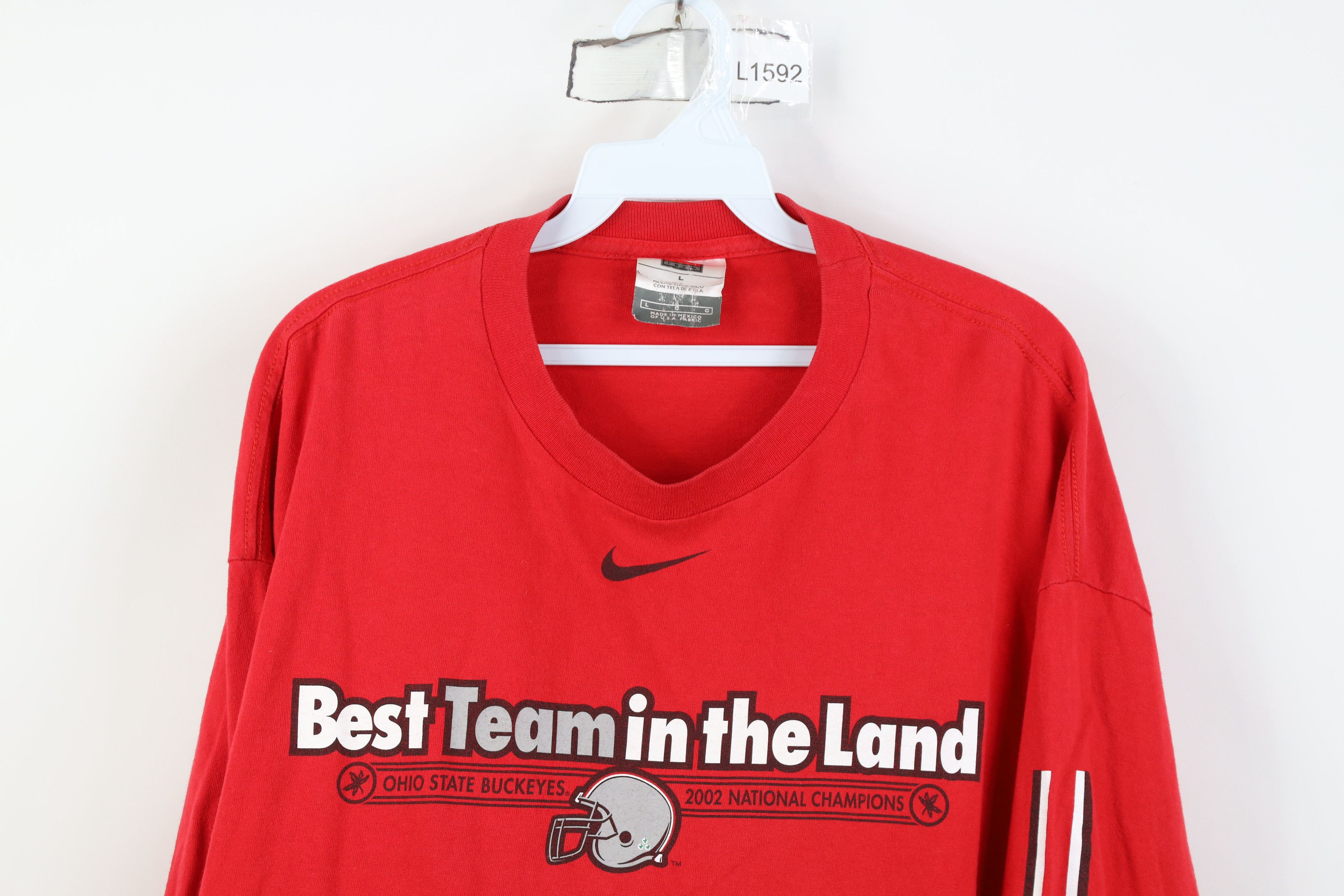 Nike Vintage Nike Swoosh Ohio State University Football T-Shirt Size US L / EU 52-54 / 3 - 2 Thumbnail