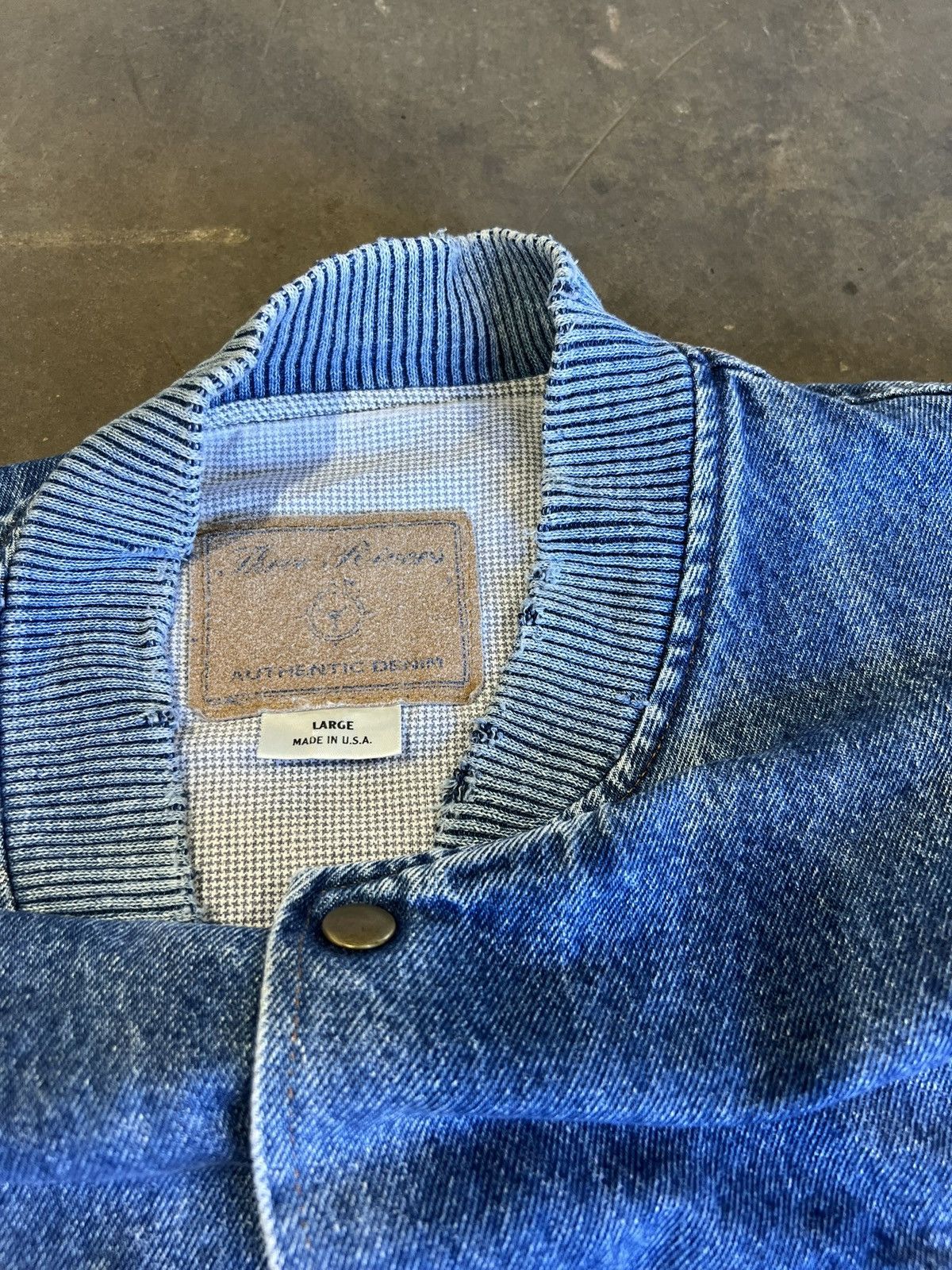 Vintage Vintage Mesara Airlines Denim Canvas Varsity Jacket Size US L / EU 52-54 / 3 - 7 Thumbnail