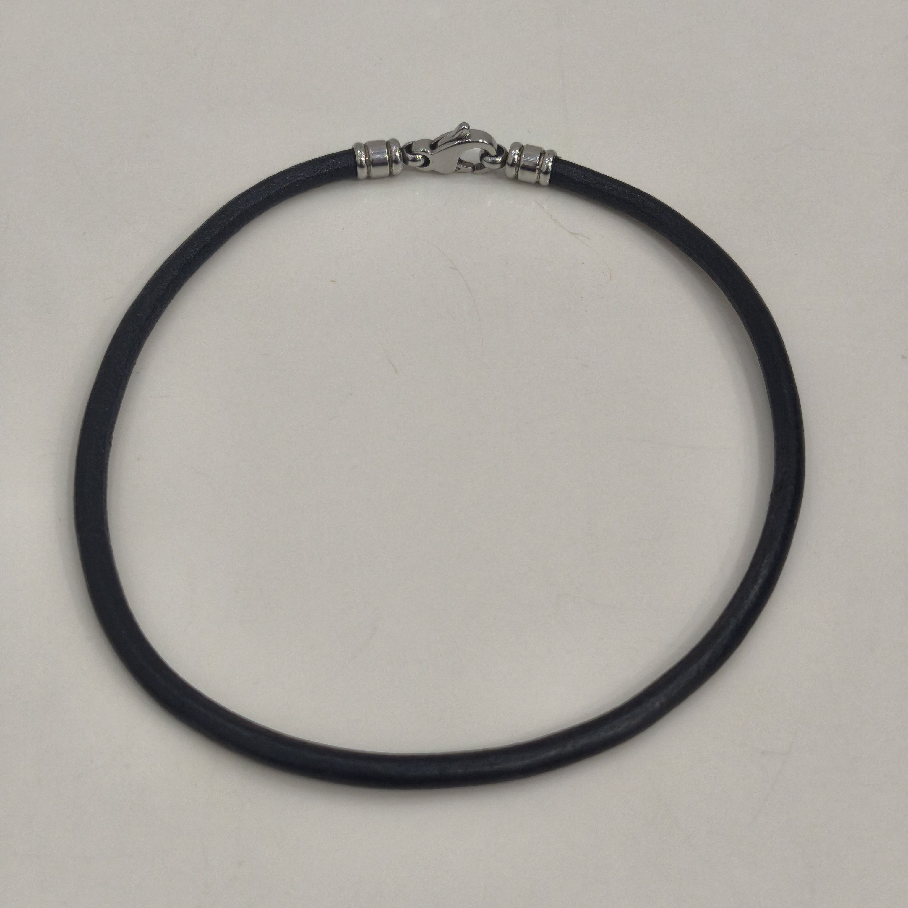 Bvlgari black leather choker necklace