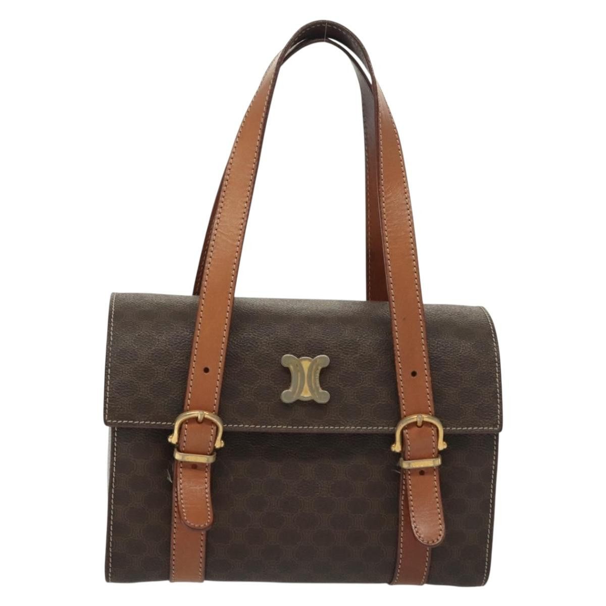 Celine CELINE Macadam Canvas Hand Bag Pvc Leather Brown Gold Size ONE SIZE - 2 Thumbnail