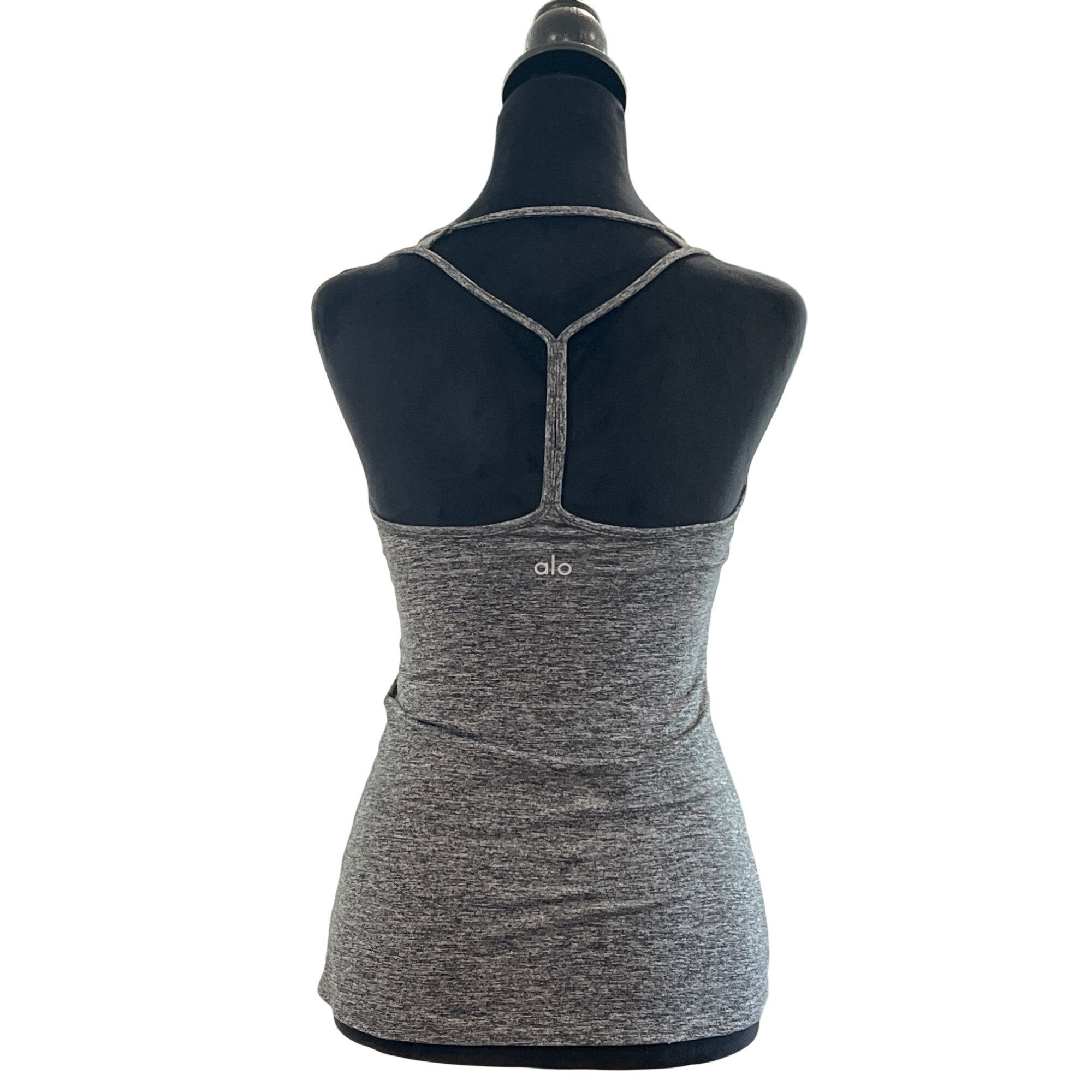 Alo Alo Womens Heathered Gray Racerback Tank Top Yoga Activewear | Grailed