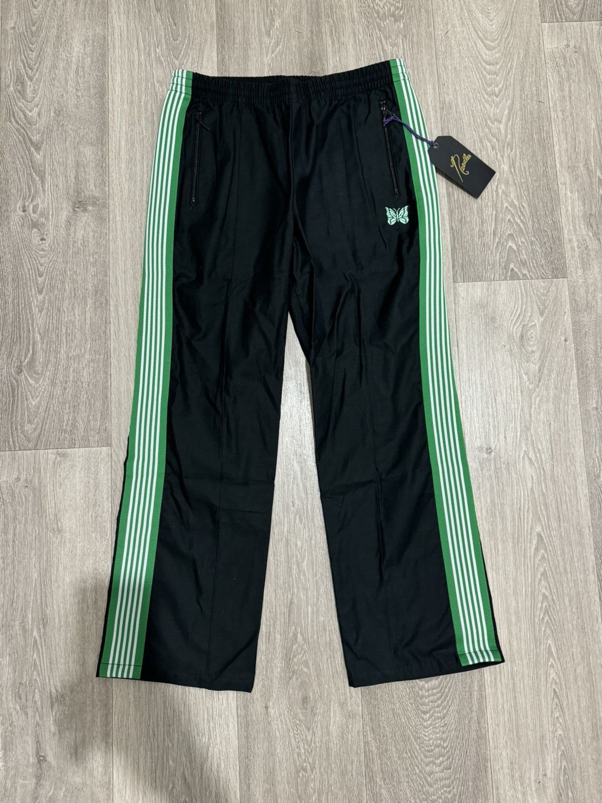 NEEDLES　21aw straight Track Pant Needles Narrow Track pant poly smooth green brand new 21AW