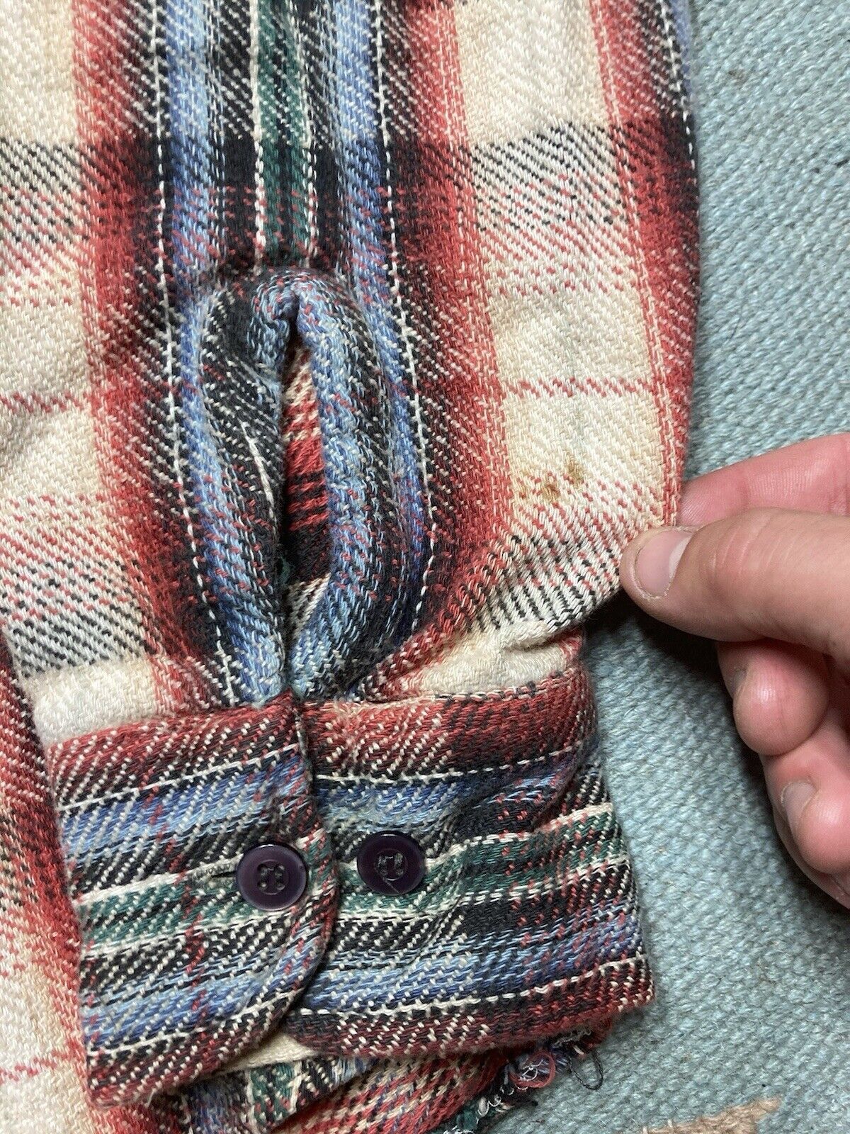 Sears × Vintage VTG 80s woven cotton flannel Kingsport heavyweight check L Size US L / EU 52-54 / 3 - 2 Thumbnail