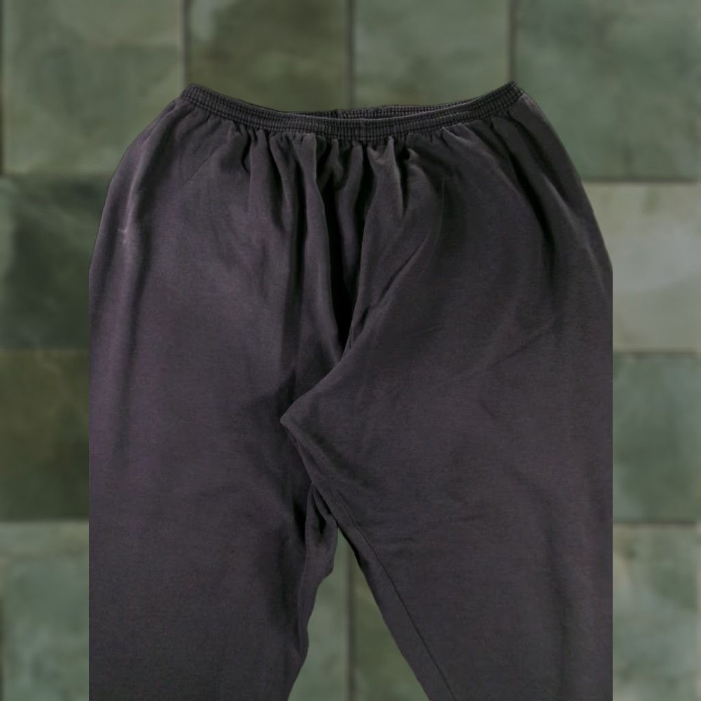 Vintage Just My Size Sweatpants Womens Plus 22W/24W Black Elastic Waist Fleece Lined Pull On Casual Sportswear Size 40" / US 18 - 1 Thumbnail