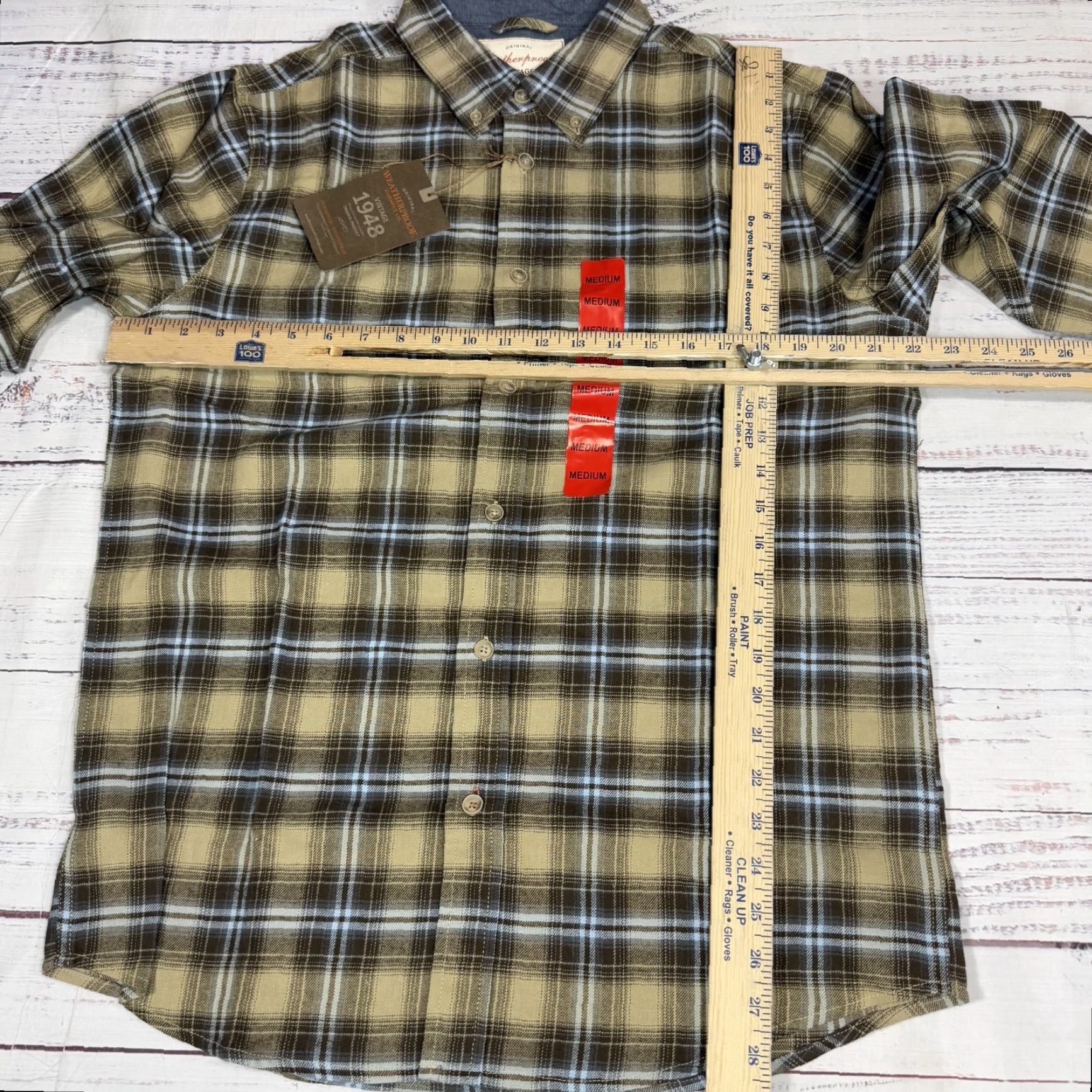 Weatherproof Weatherproof Shirt Plaid Button-Up Long Sleeve Cotton Mens M Green NWT Vintage Size US M / EU 48-50 / 2 - 2 Thumbnail