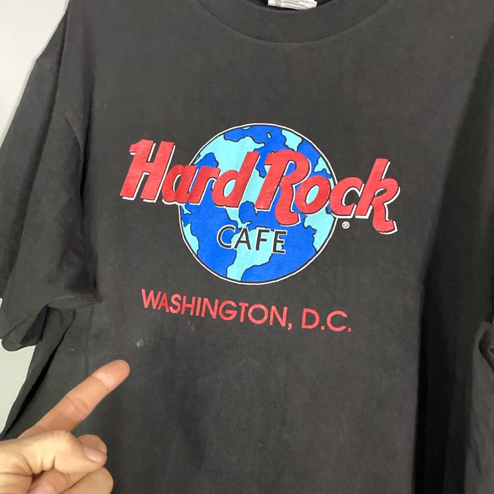 Hard Rock Cafe VINTAGE Hard Rock Cafe T-Shirt Washington Dc USA XL Black Short Sleeve Men 25x28 | Single Stitch Size US XL / EU 56 / 4 - 6 Thumbnail