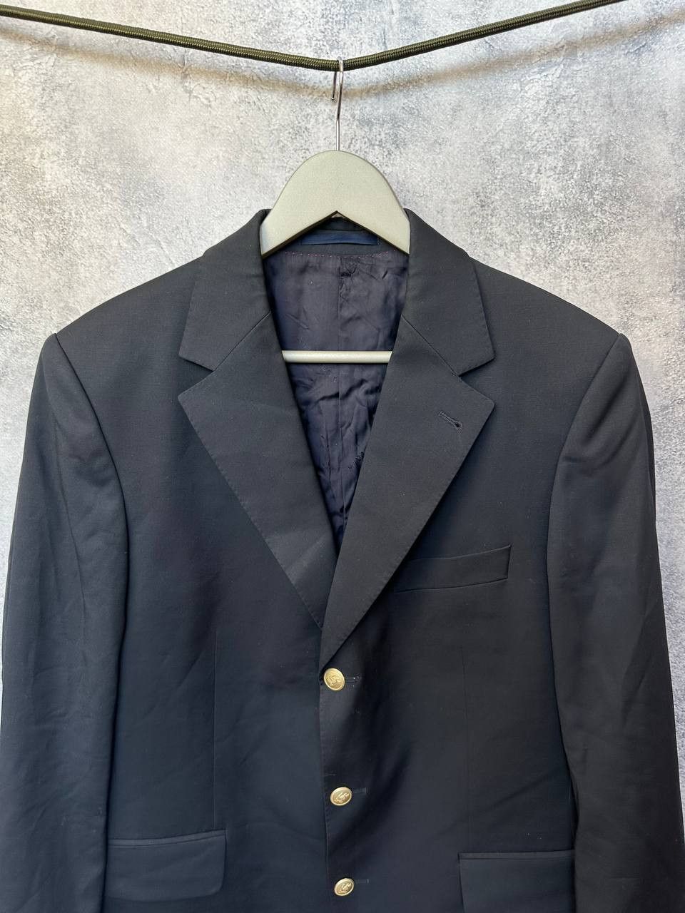 Burberry × Vintage BURBERRY London Blazer Super 100's Wool Gold Buttons Size 44R - 5 Thumbnail