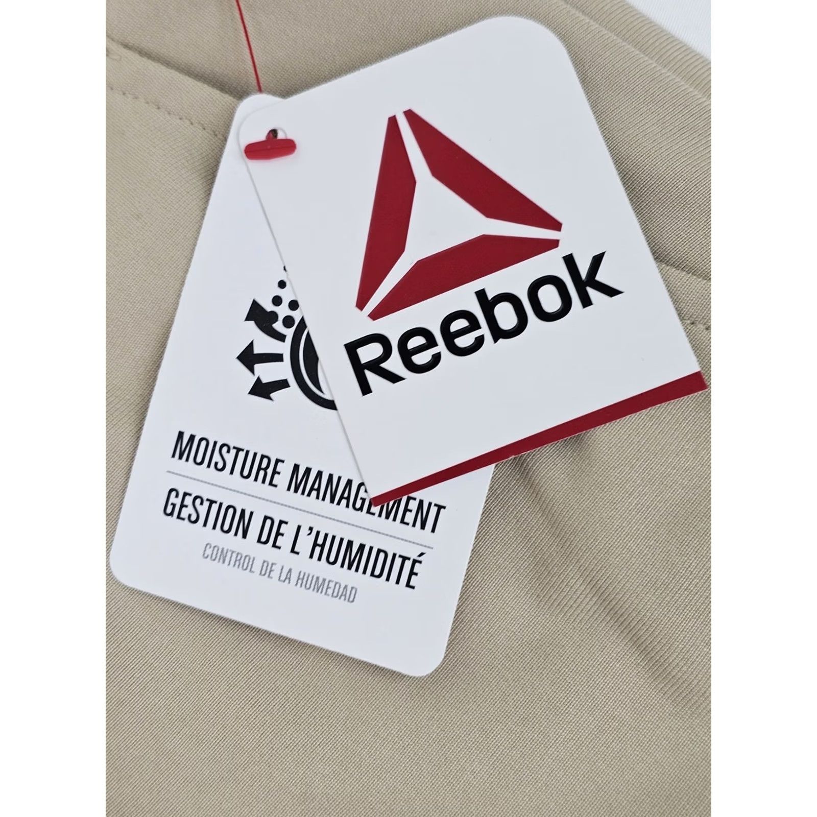 Reebok Reebok Anchor 5-Pocket Performance Pants Mens Tapered 28x32 Wicking NWT Beige Size US 28 / EU 44 - 3 Thumbnail