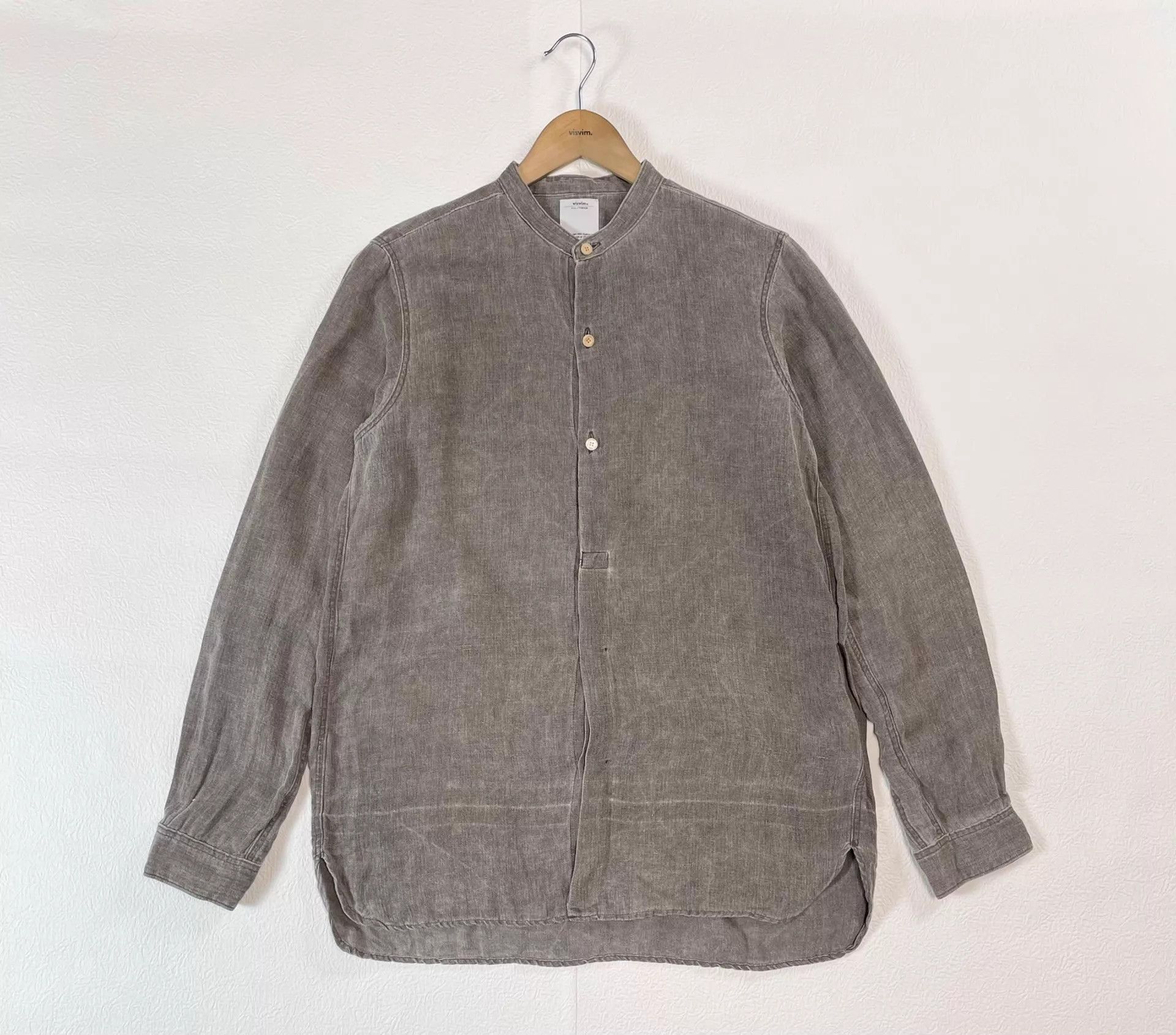 Visvim VISVIM LONG RIDER SHIRT L/S Mud Dyed Collarless Size US M / EU 48-50 / 2 - 1 Thumbnail