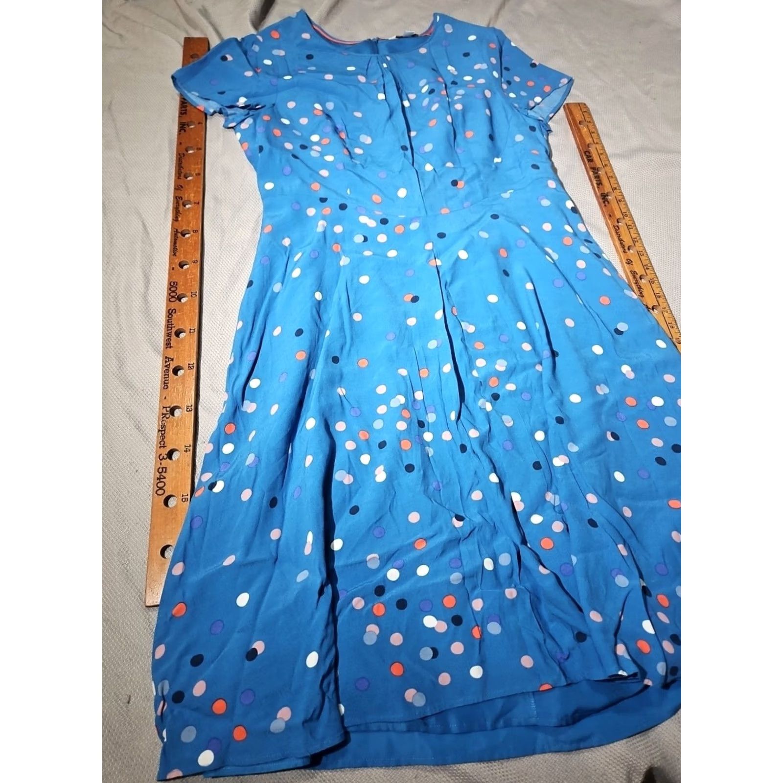 Boden Boden Dress Womens 14L Blue Calissa Multicolor Polka Dot Lined Midi Casual Shirt Womens (Polka Dot) Size XL / US 12-14 / IT 48-50 - 5 Thumbnail
