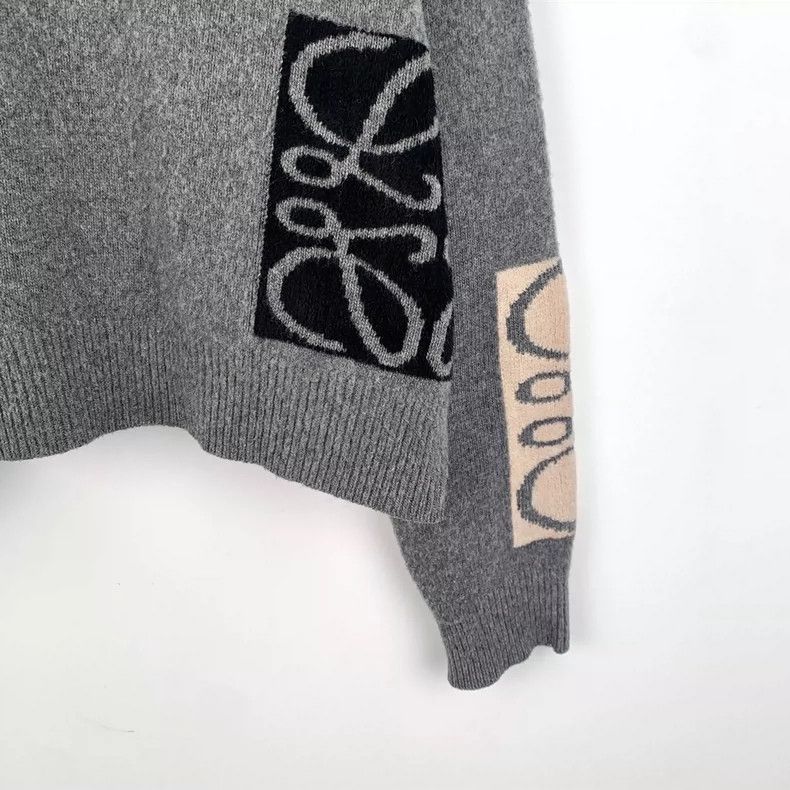 Loewe Loewe Gray logo printed wool round neck long sleeve knitte Size S / US 4 / IT 40 - 4 Thumbnail