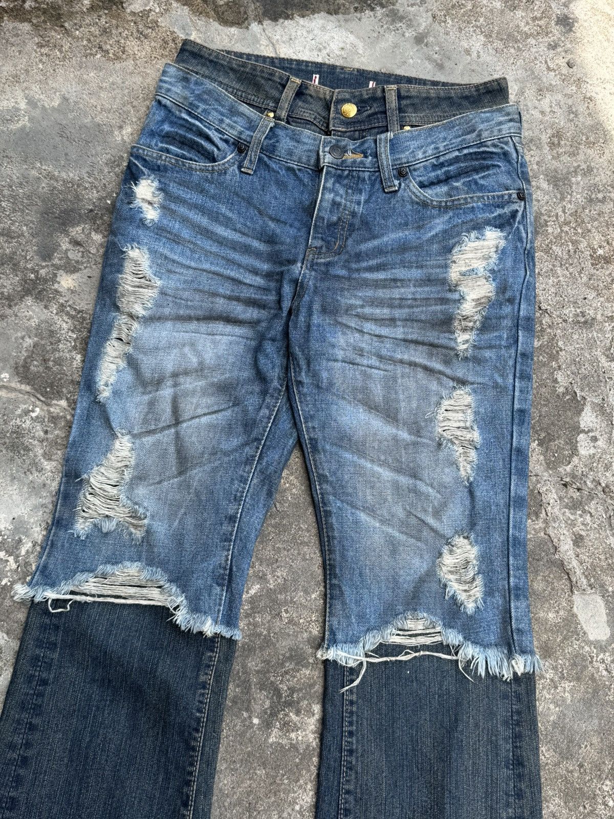 Le Grande Bleu (L.G.B.) Flared Fuga Double Layers 1of1 Denim Pants Goa ifsix Styled Size US 29 - 3 Thumbnail