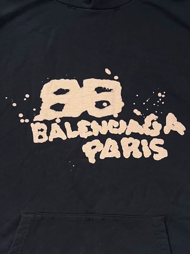 Balenciaga Balenciaga Letter Logo printed hooded long sleeve sweatshi Size M / US 6-8 / IT 42-44 - 3 Thumbnail