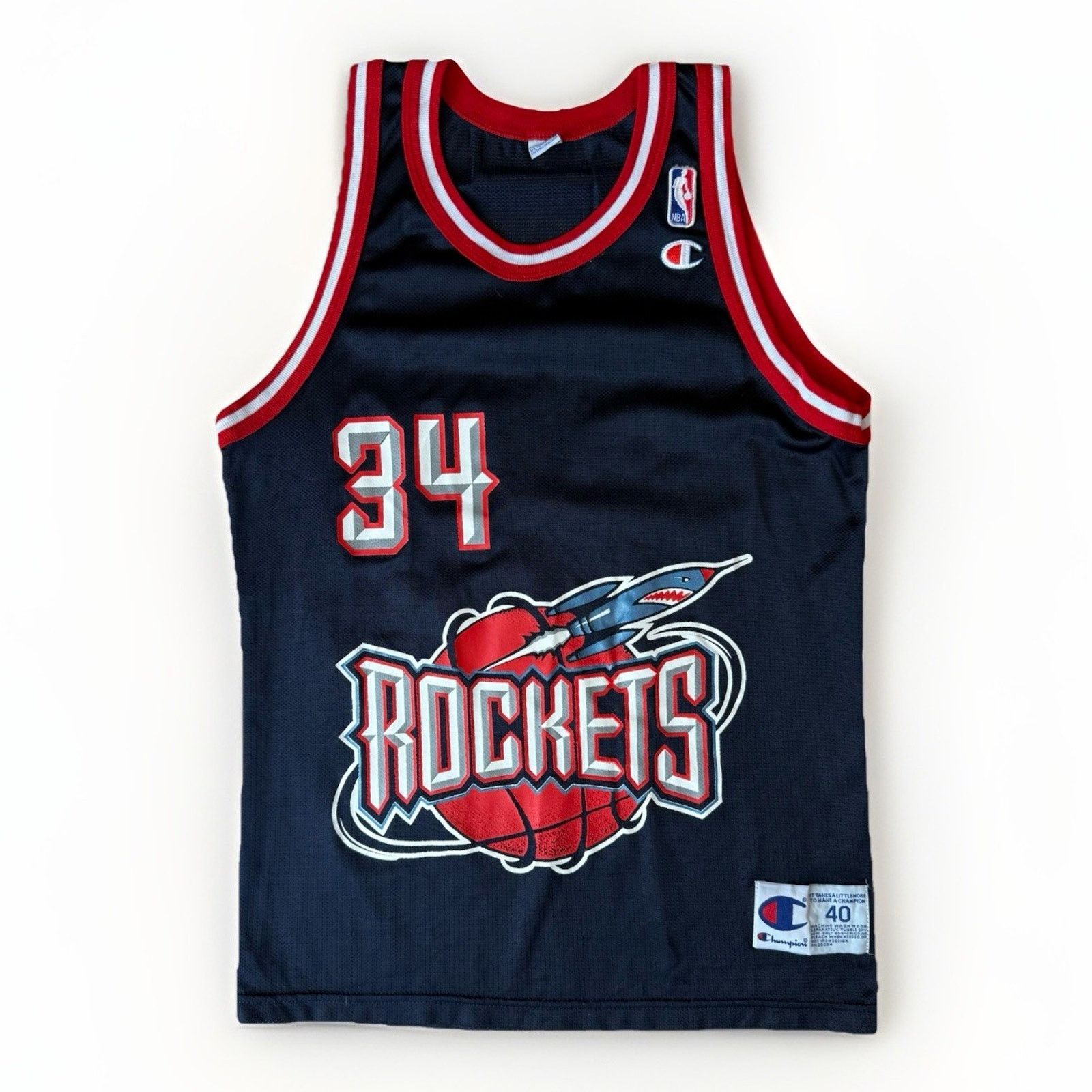 Champion Vintage Hakeem Olajuwon Houston Rockets Jersey 40 Navy Size US S / EU 44-46 / 1 - 1 Thumbnail