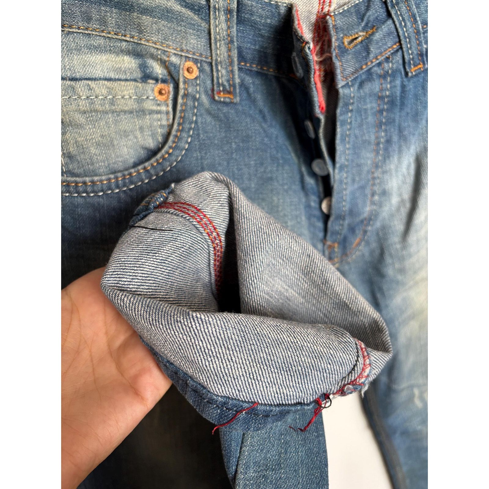 Levi's × Levi's Vintage Clothing × Vintage Levi’s 501 W30 L34 USA Redline Selvedge Vintage 90s Jeans Size US 30 / EU 46 - 8 Thumbnail