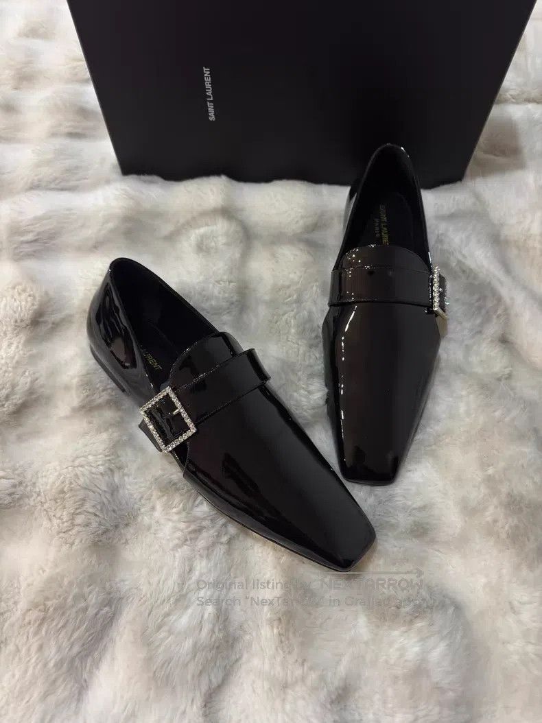 Saint Laurent Paris Saint Laurent Paris Crystal Buckle Loafers Size US 11 / EU 44 - 1 Thumbnail