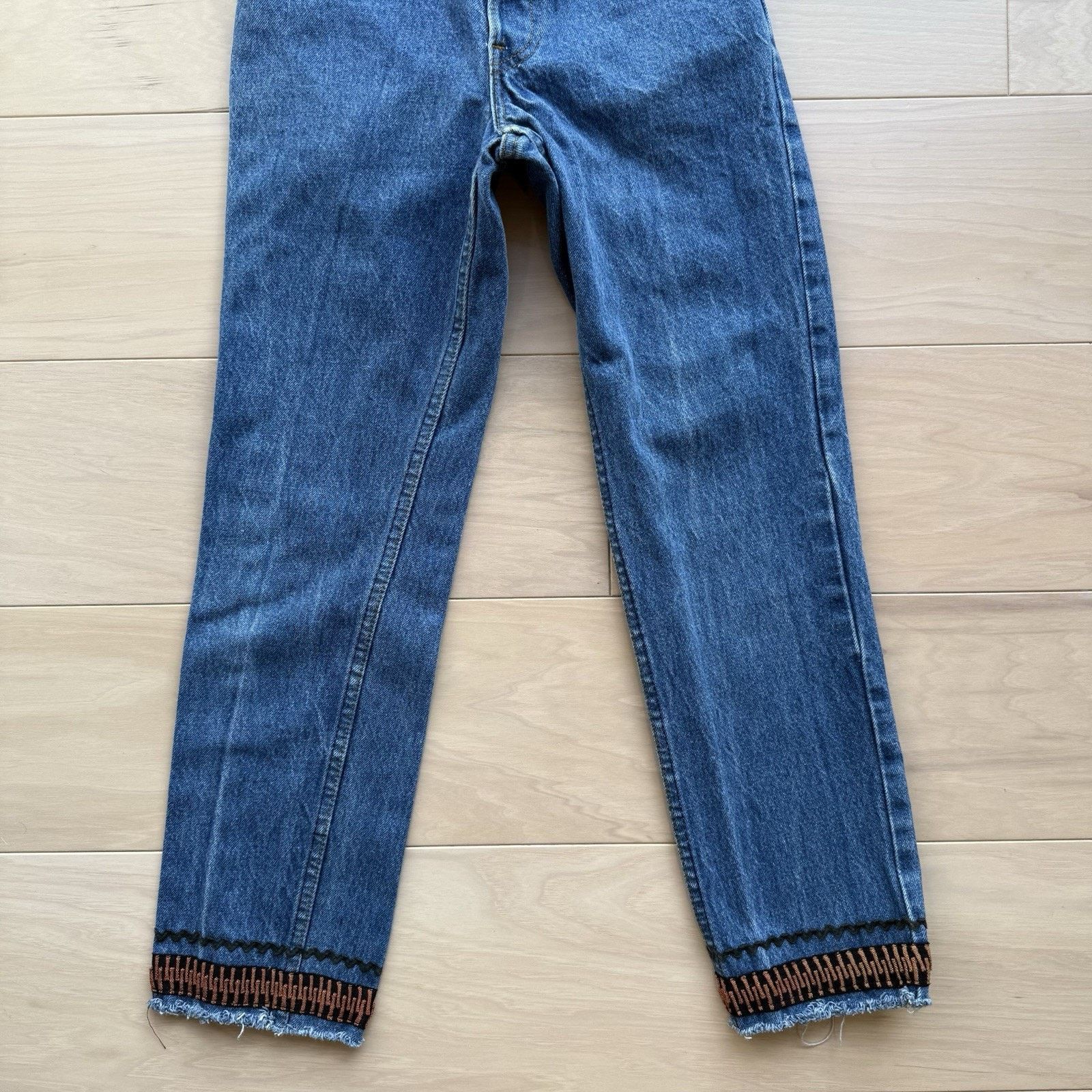 Levi's Vintage Levis 501 Jeans 22 Blue Made In USA 80s Straight Leg Size 22" - 4 Thumbnail