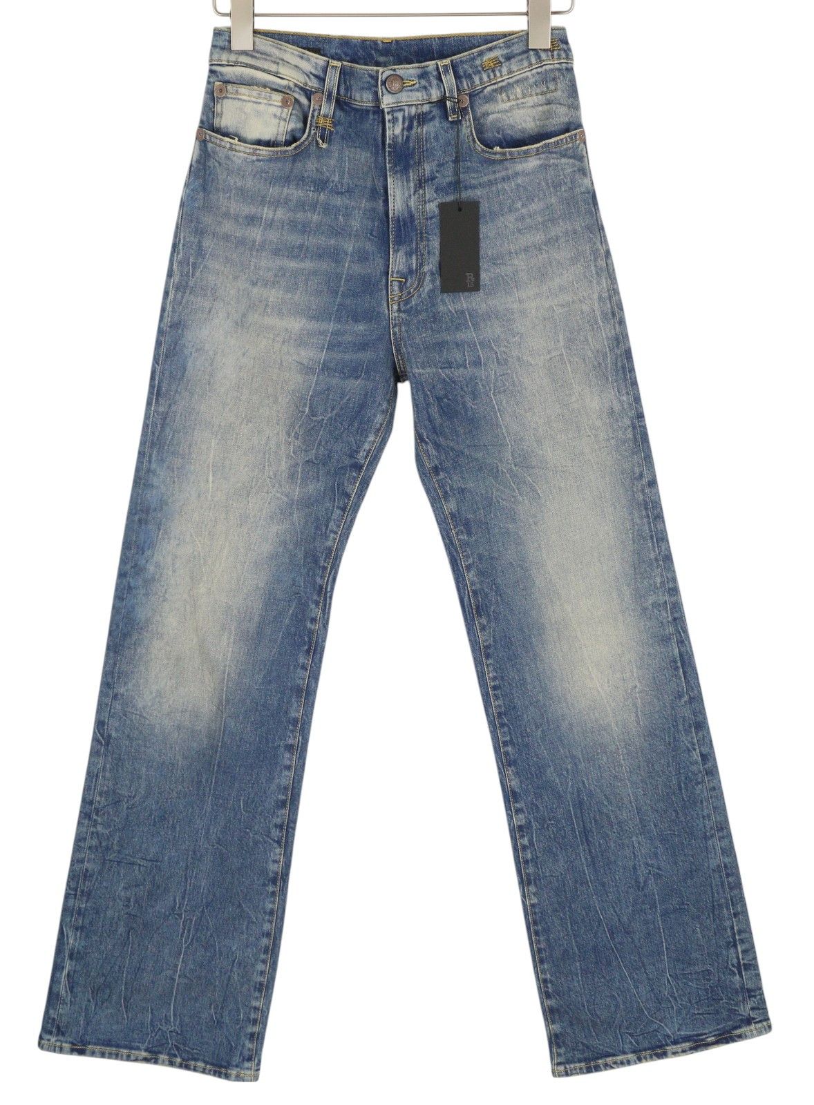 R13 JANE 27 Kelly Stretch Flared Washed Faded Zip 85429 Size 27" / US 4 / IT 40 - 2 Thumbnail