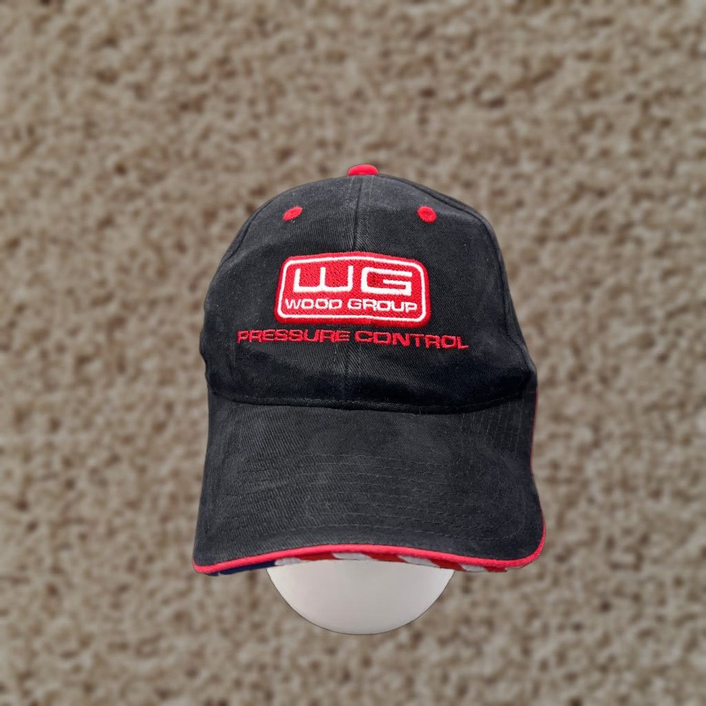 Vintage OTTO Wood Group Pressure Control Hat Cap Baseball Cap Adult One Size Black Cotton Twill Adjustable Workwear Men Mens Hats Size ONE SIZE - 1 Thumbnail