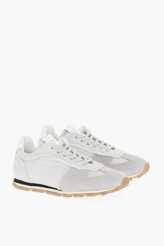 image of Maison Margiela Mm22 Fabric And Suede Low-Top Sneakers in Grey, Men's (Size 13)