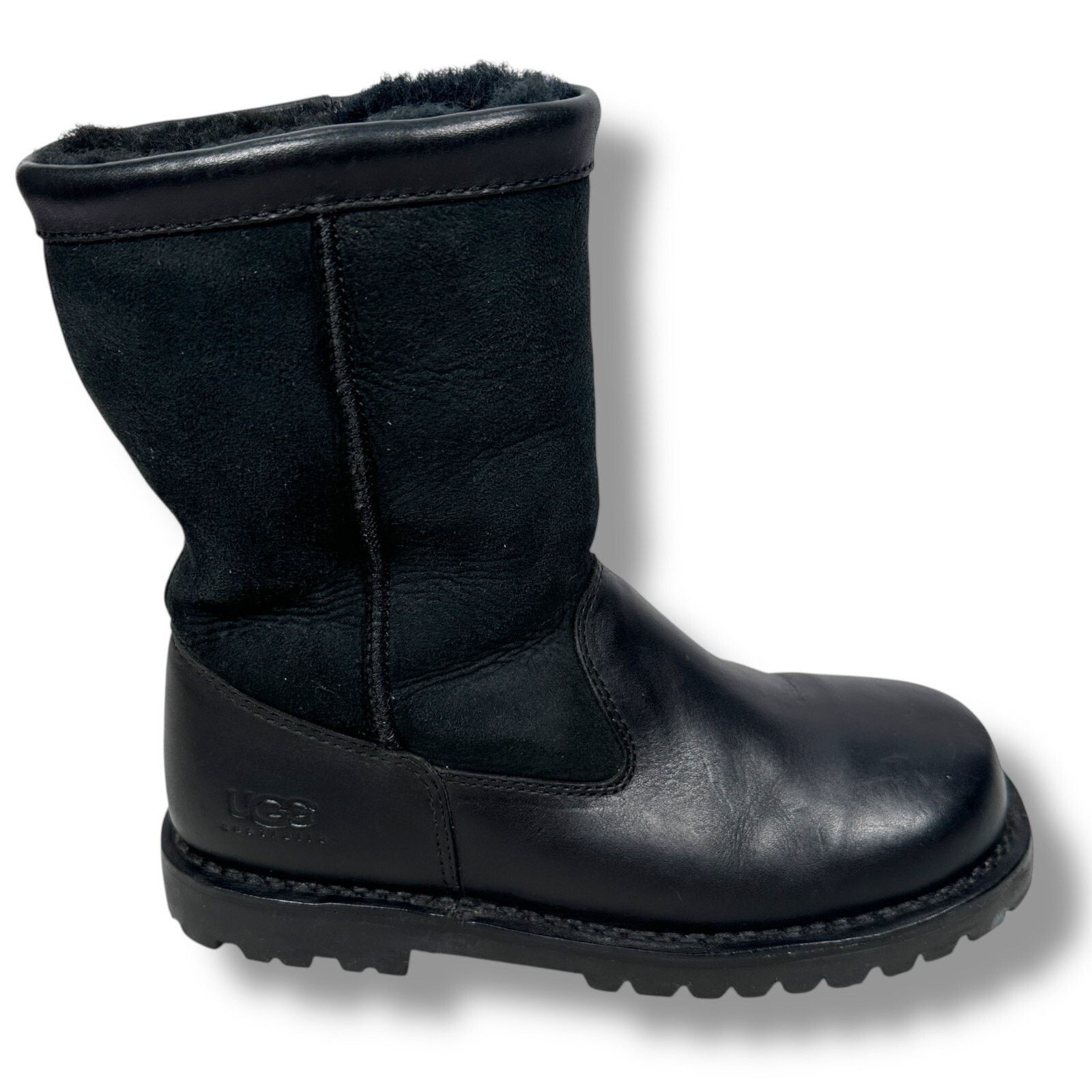 UGG Leather Boots MenS 8 Black Sn 5106 Shoes Pull-On, Men's