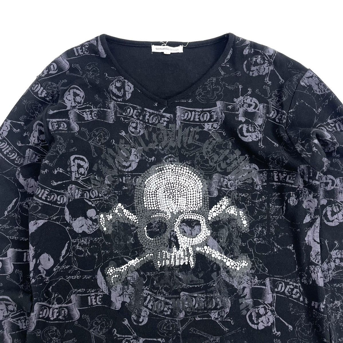 If Six Was Nine 2000s In The Attic Skulls Punk Goa Lgb Full Print Longsleeve Size US L / EU 52-54 / 3 - 3 Thumbnail