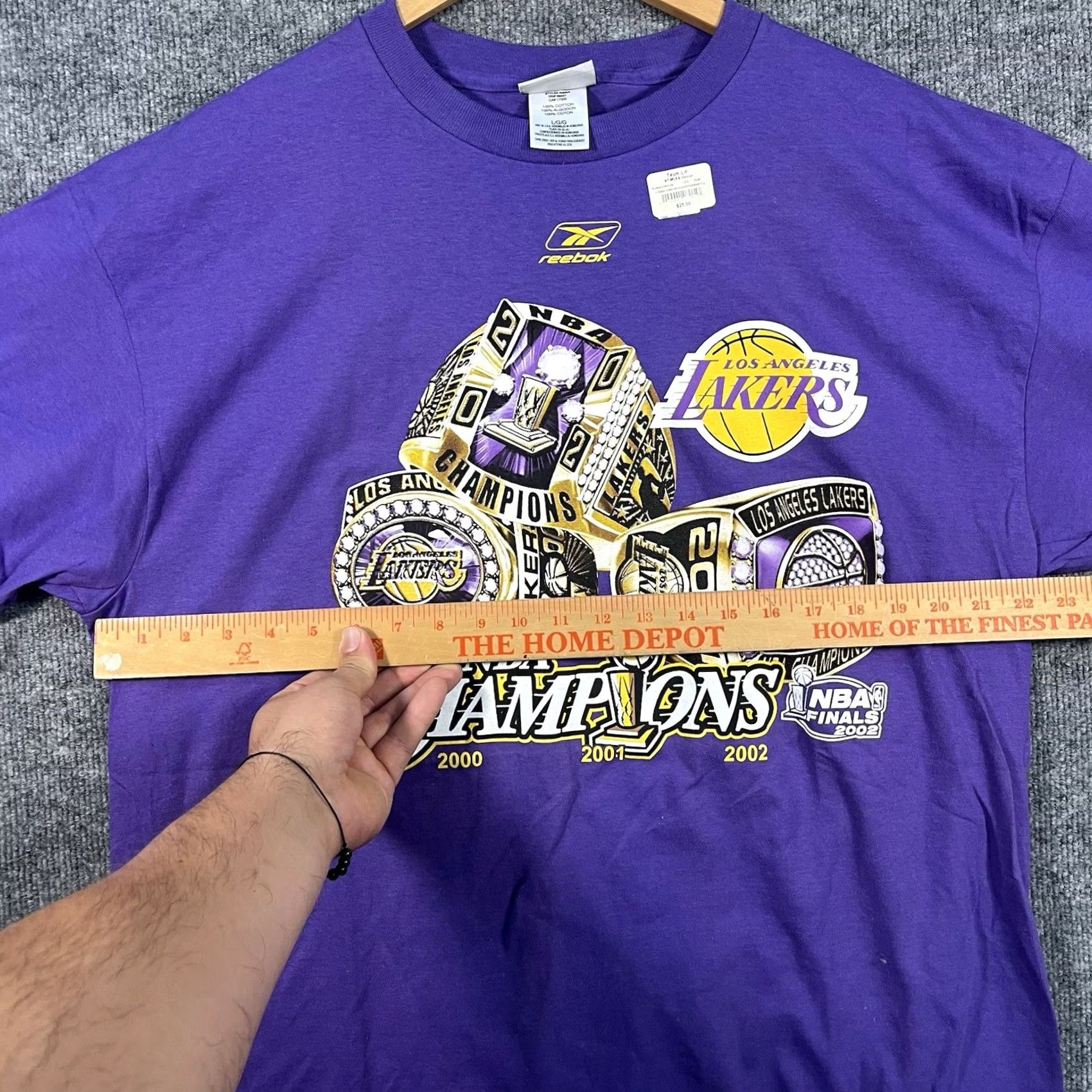 Reebok VINTAGE Reebok Lakers Championship Rings T Shirt L Men Purple Kobe Bryant Shaq 2002 2002 Y2K Sports Cotton Logo Hoodie? Size US L / EU 52-54 / 3 - 4 Thumbnail