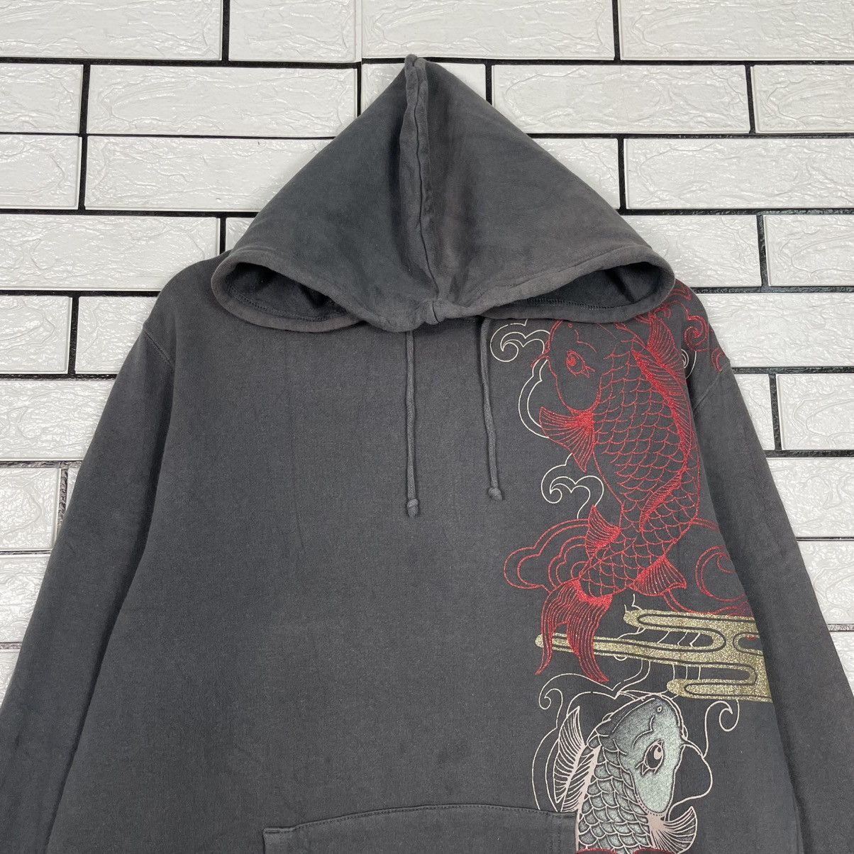 Japanese Brand Sorridere Koi Fish Sukajan Pullover Hoodie Size US L / EU 52-54 / 3 - 2 Thumbnail