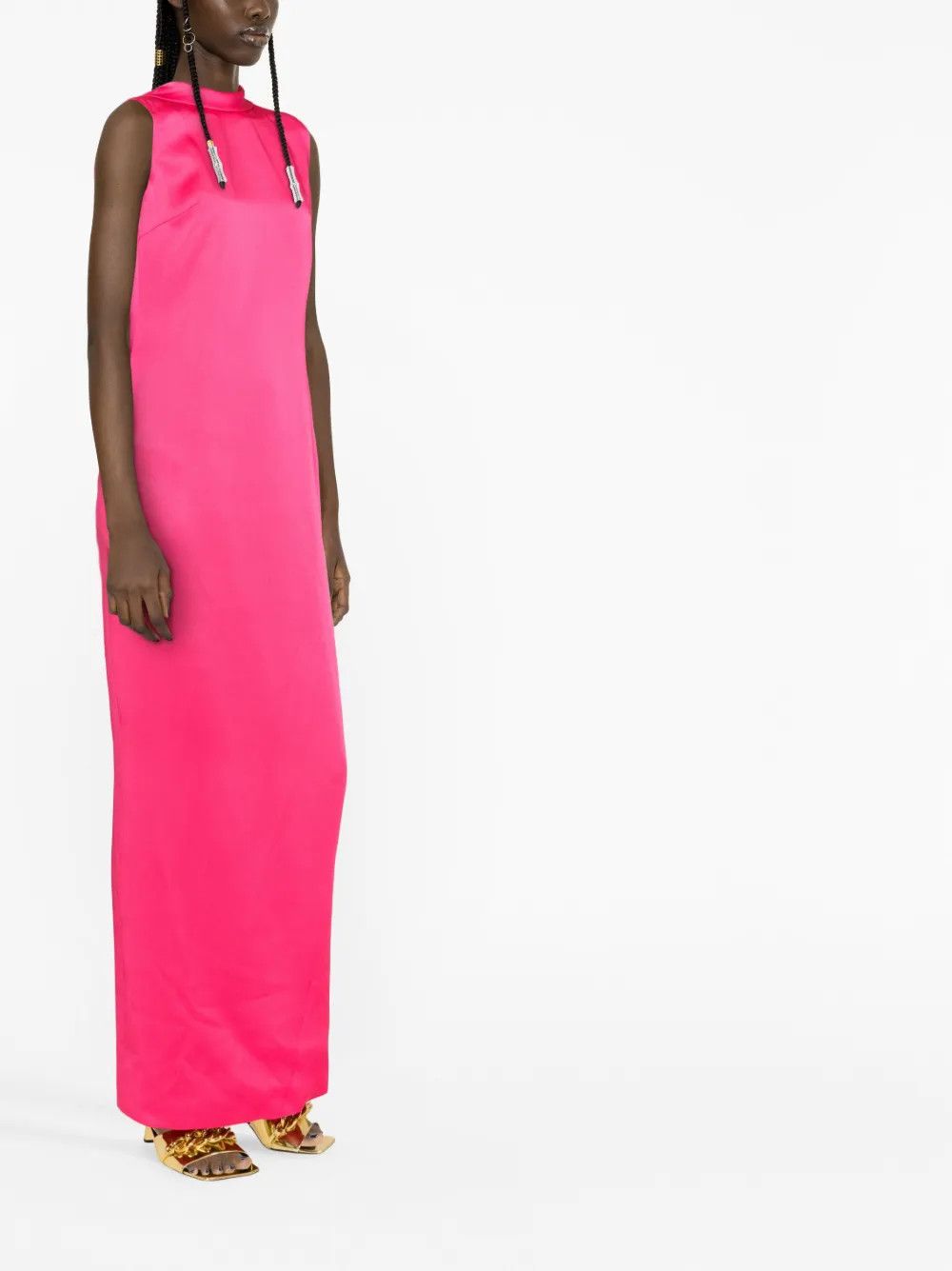 Versace o1y0226 Maxi Dress in Fuchsia Size S / US 4 / IT 40 - 3 Thumbnail
