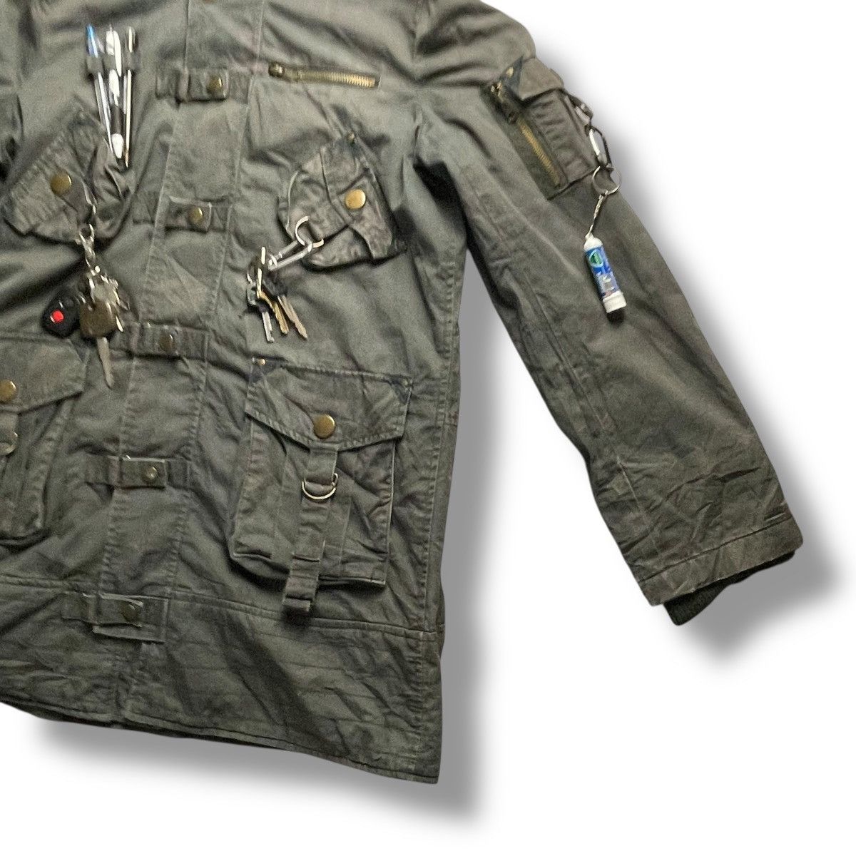 14th Addiction × Japanese Brand × Le Grande Bleu (L.G.B.) 🇯🇵 APAISER MULTIPOCKET BONDAGE PARKA JACKET Size US L / EU 52-54 / 3 - 4 Thumbnail