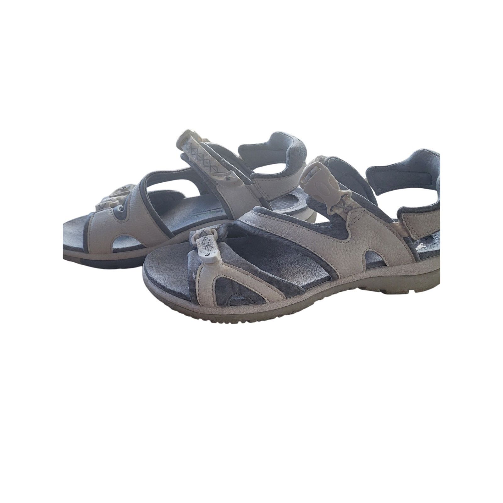 Scholl Dr Scholl's White Sandals Women Natural Sport Sz 9.5W Size US 9.5 / IT 39.5 - 4 Thumbnail