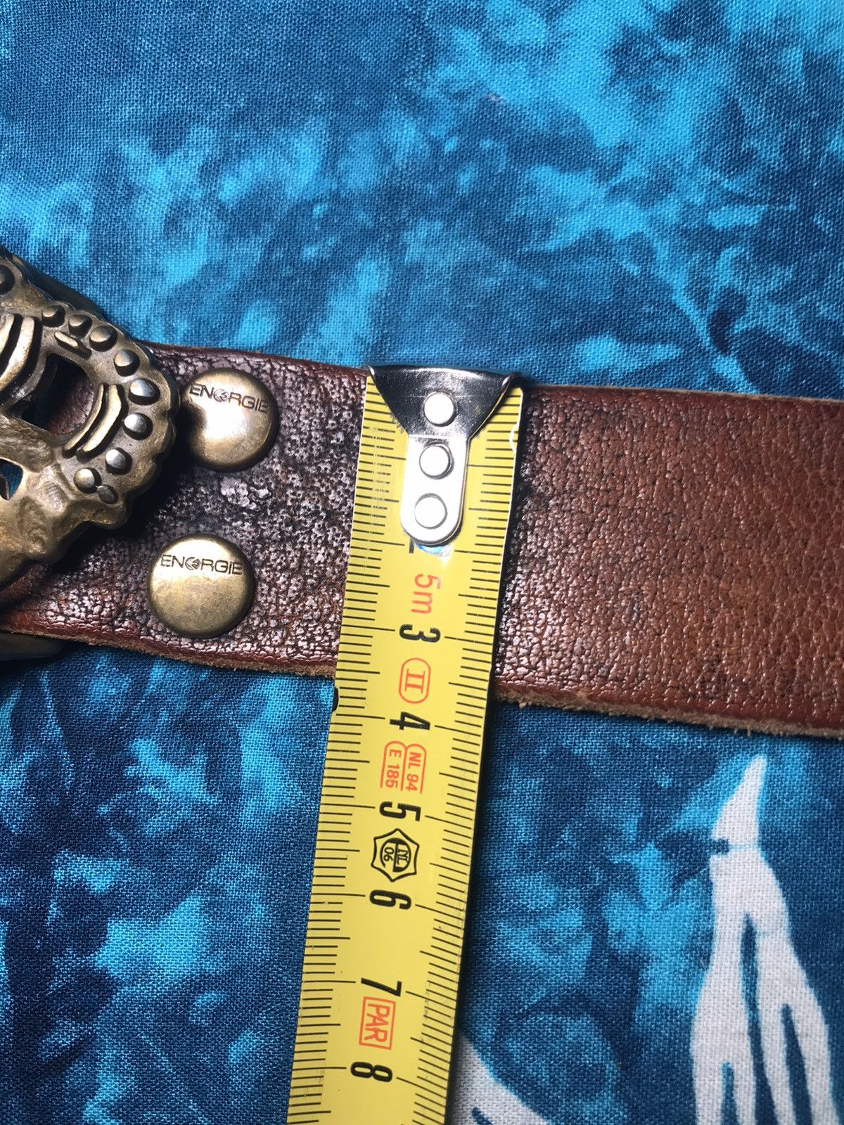 Energie Vintage Leather Belt ENERGIE Y2K Size 34 - 16 Thumbnail