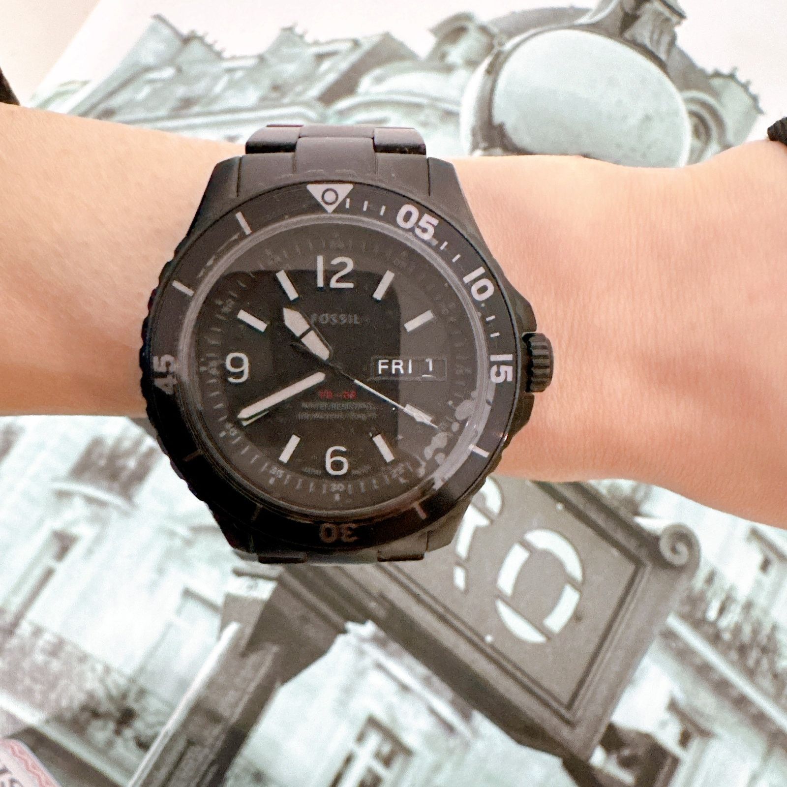 Fossil Fossil FS5688 FB-02 Date Black Stainless Steel Bracelet Size ONE SIZE - 6 Thumbnail