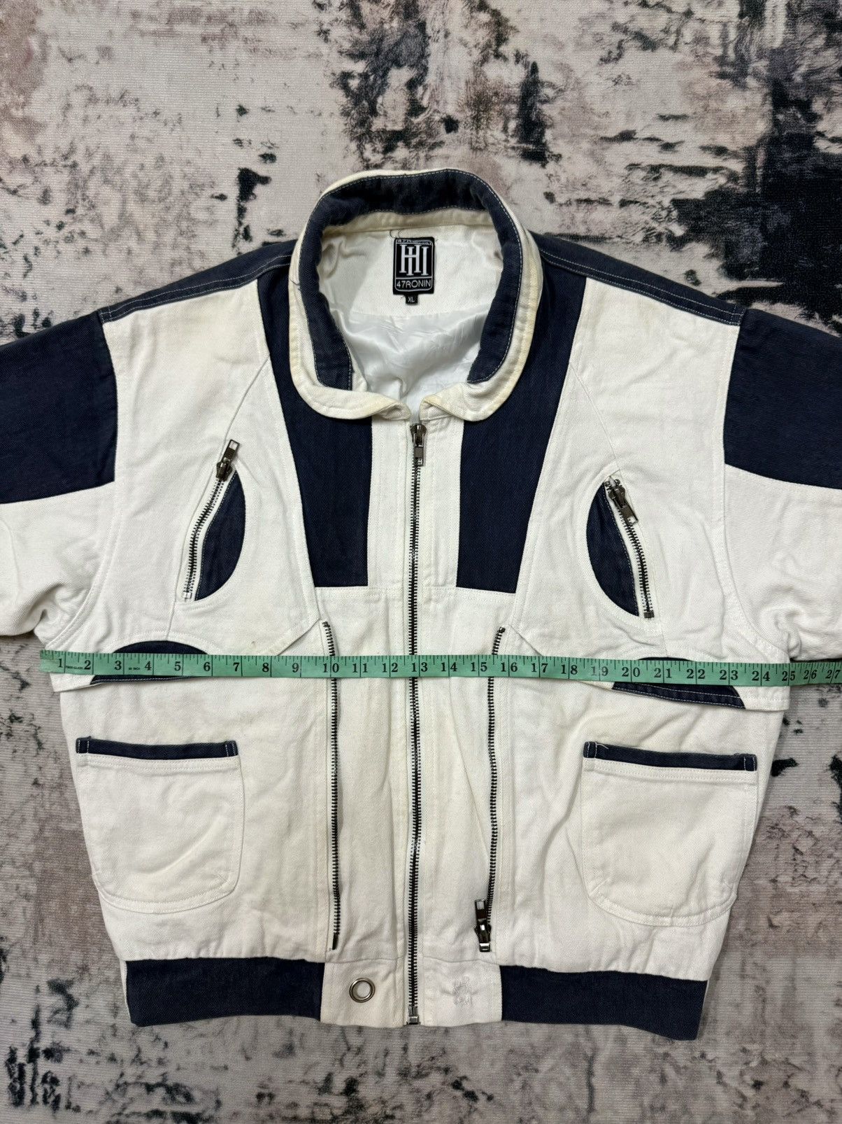 47 Vintage 47Ronin Double Zipper Denim Bomber Jacket Size US XL / EU 56 / 4 - 15 Thumbnail