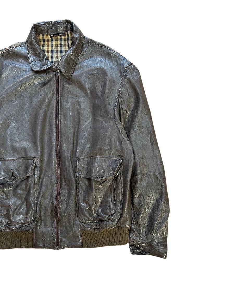 Aquascutum Aquascutum Tartan Lined Leather Jacket Size US M / EU 48-50 / 2 - 3 Thumbnail