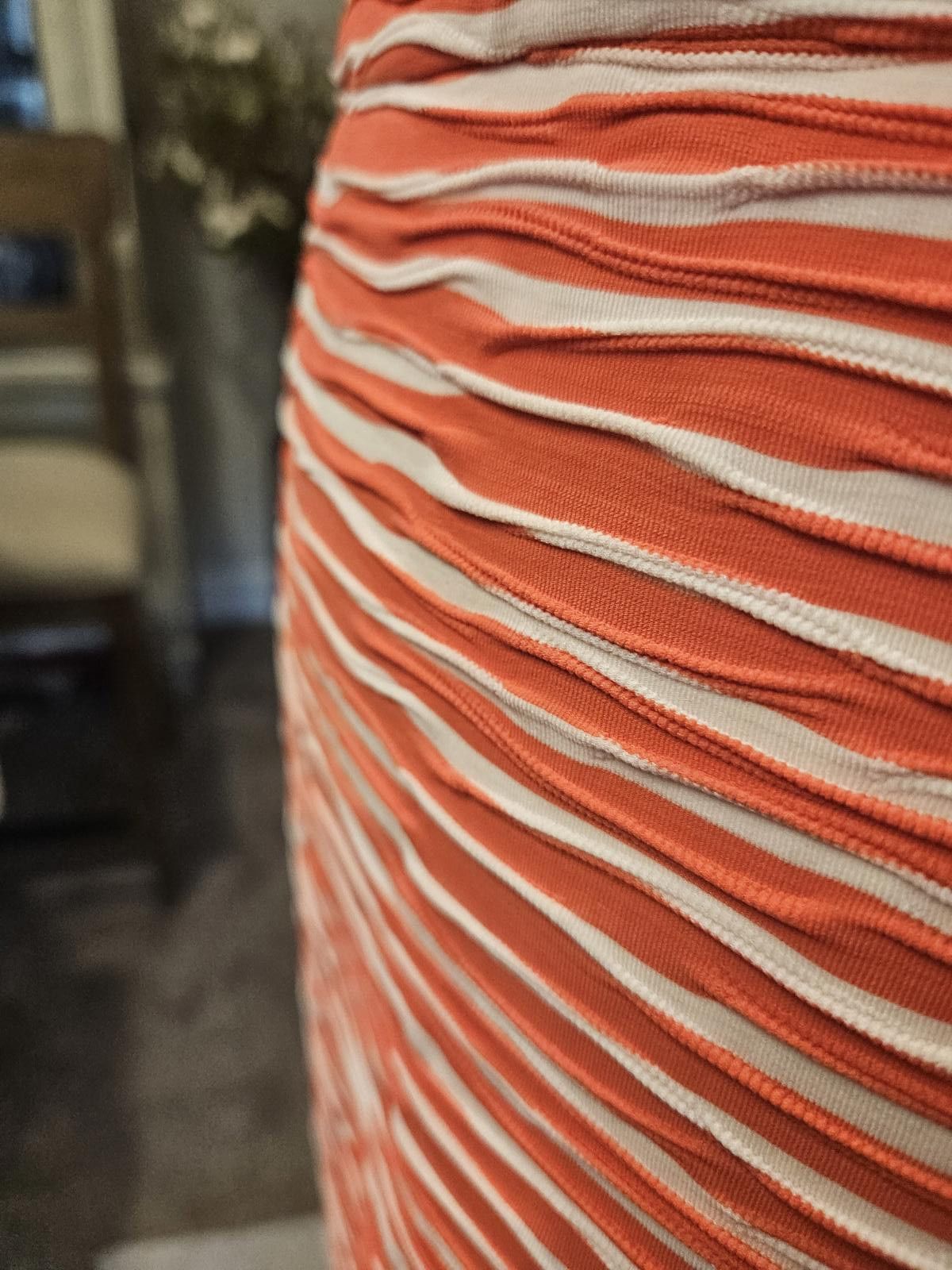 Designer Nwt Doncaster 2 Piece Orange Textured Skirt Set #265 Size S / US 4 / IT 40 - 6 Thumbnail