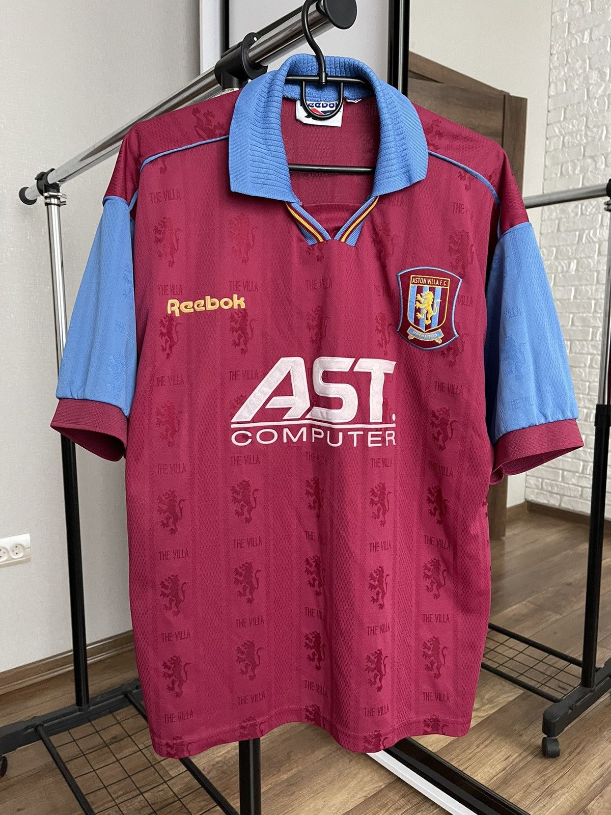Reebok 1995/1996 Reebok Aston Villa Vintage Soccer Jersey T-Shirt Size US L / EU 52-54 / 3 - 1 Thumbnail