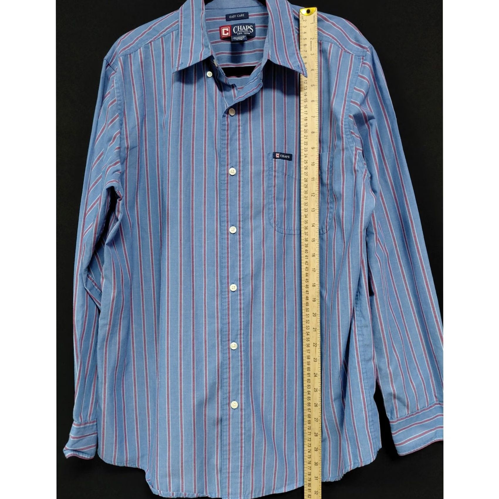 Chaps VINTAGE Chaps Shirt Blue Striped Long Sleeve Size L Mens Size US L / EU 52-54 / 3 - 6 Thumbnail