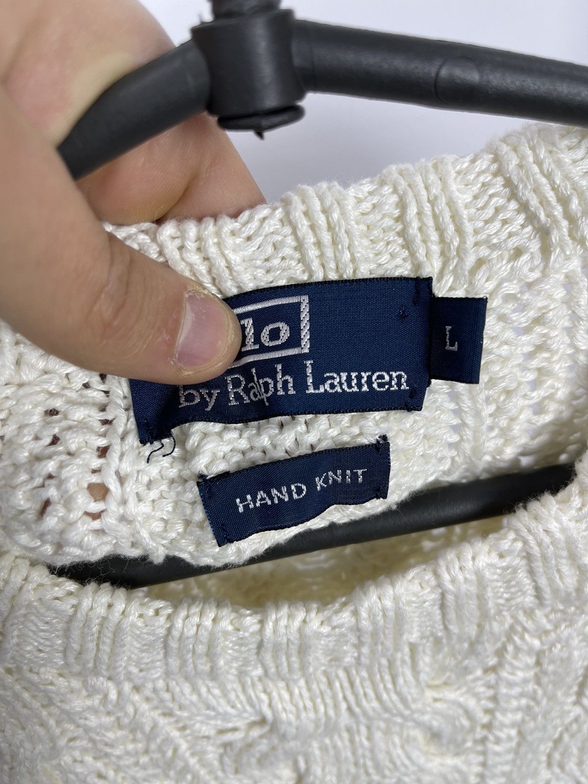 Polo Ralph Lauren Polo Ralph Laurent Sweater Hand Knit Size L Vintage90s Beige Size US L / EU 52-54 / 3 - 4 Thumbnail