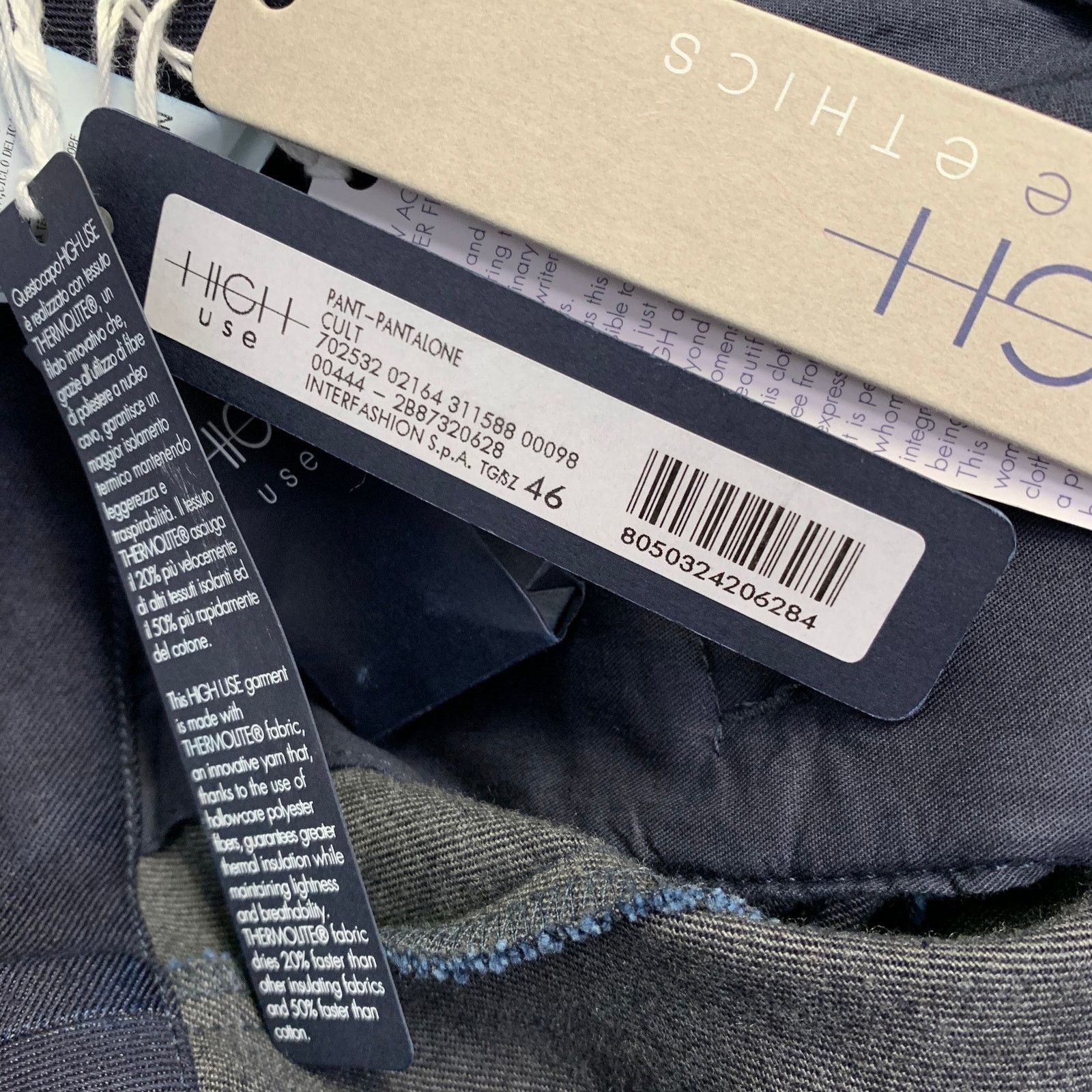 Other Size 10 Navy Cotton Blend Windowpane Zip Fly Casual Pants Size 32" / US 10 / IT 46 - 5 Thumbnail