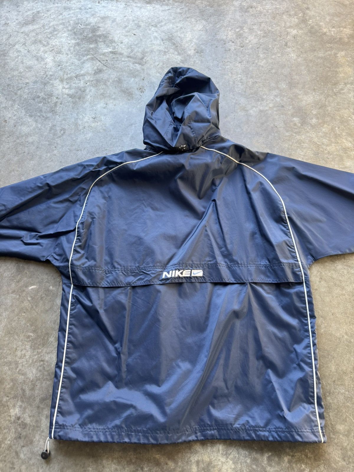Nike × Vintage Vintage 90’s/Y2K Navy Nike Parka Windbreaker Nylon Jacket Size US L / EU 52-54 / 3 - 6 Thumbnail