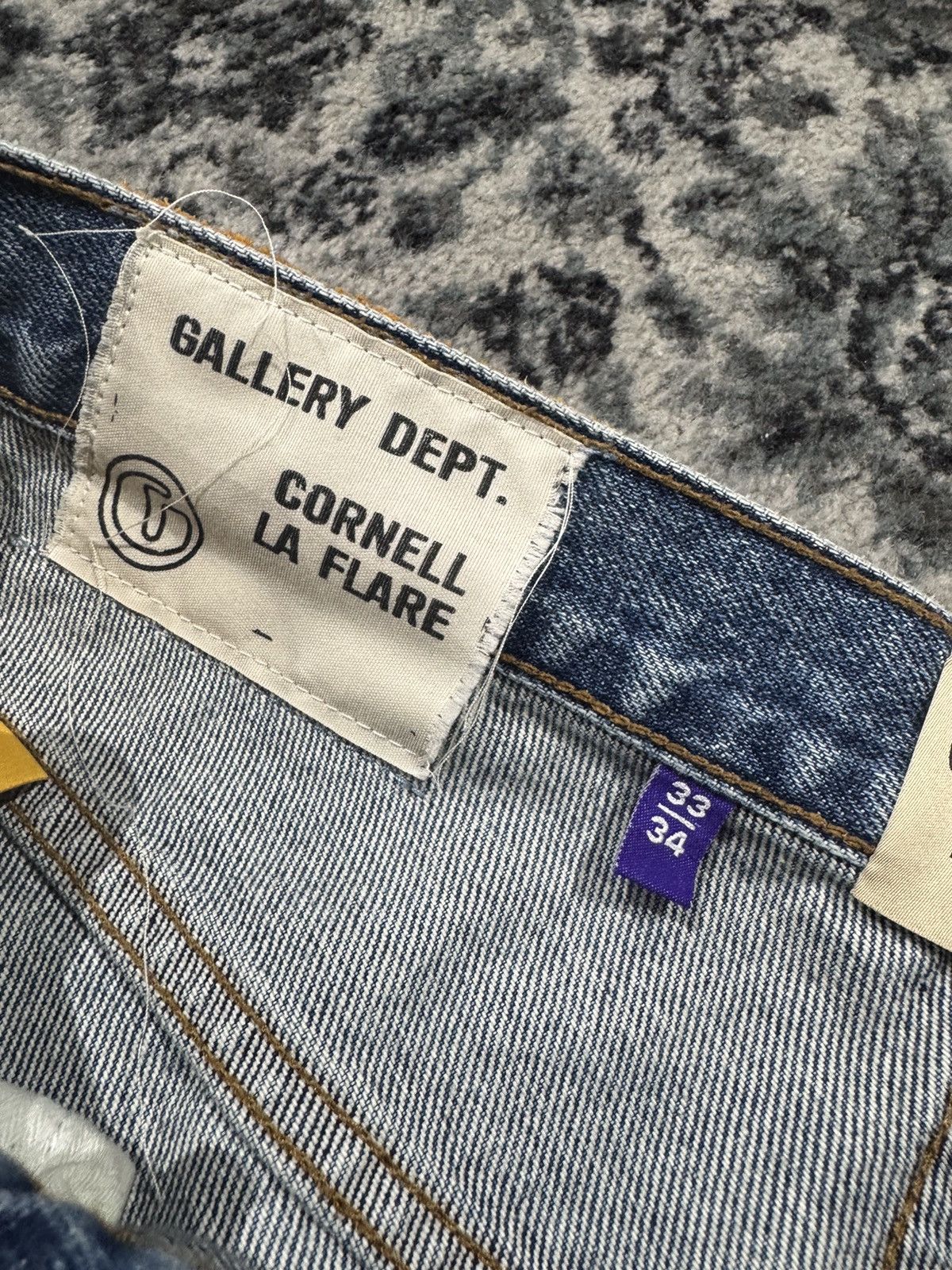 Gallery Dept. Gallery Dept. Flared Distressed Leather Paneled Denim Size US 33 - 5 Thumbnail