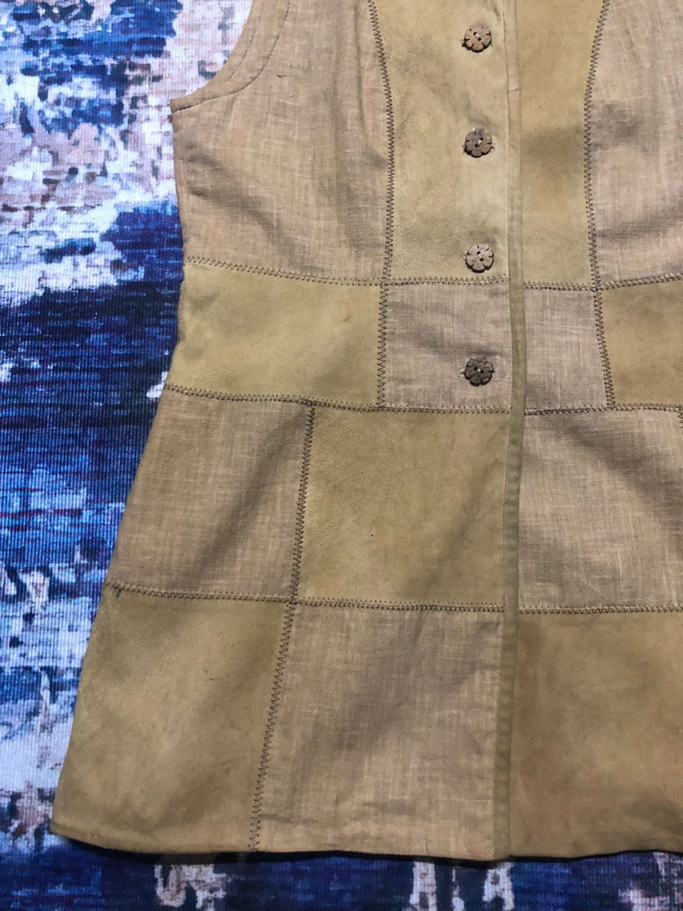 Vintage Vintage W.Knife Leather Patchwork Sleeveless Mini Dress Size XS / US 0-2 / IT 36-38 - 6 Thumbnail