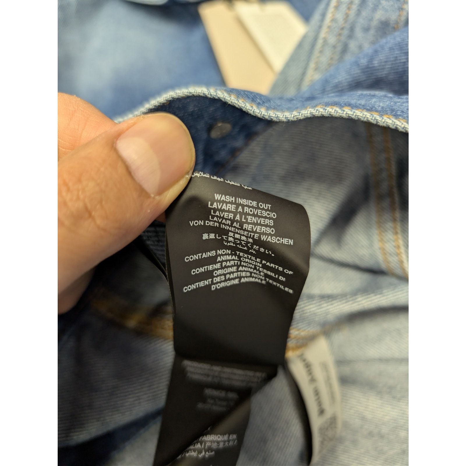 Palm Angels o1rshd1 Indigo Track Denim Jacket in Light Blue / White Size US XXL / EU 58 / 5 - 20 Thumbnail