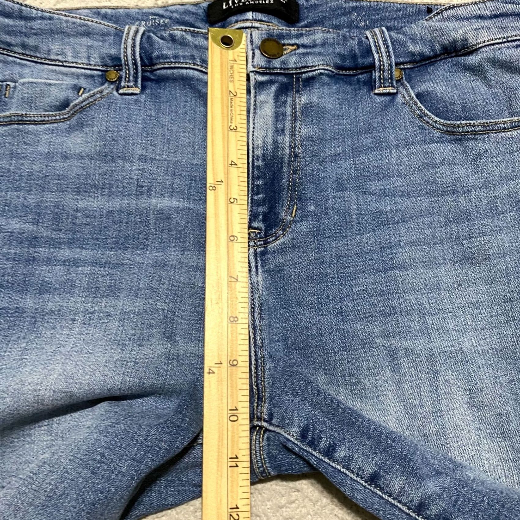 Denime Liverpool Womens Shorts Jean Denim Bermuda Blue Cut Off sz 12 Inseam 11" Size 34" / US 12 / IT 48 - 7 Thumbnail
