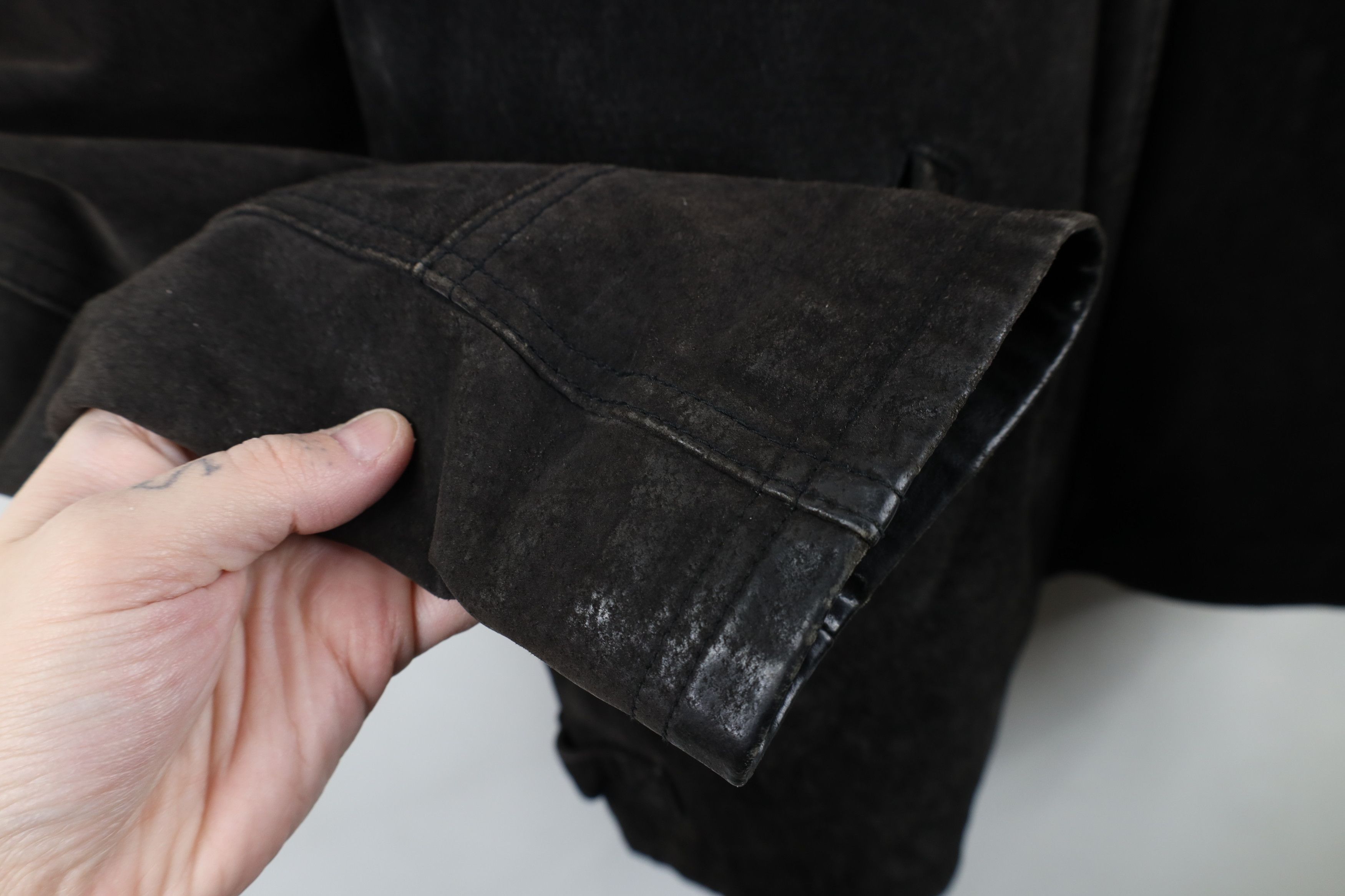 Vintage Vintage 90s Streetwear Buckle Back Suede Leather Jacket Size US M / EU 48-50 / 2 - 6 Thumbnail