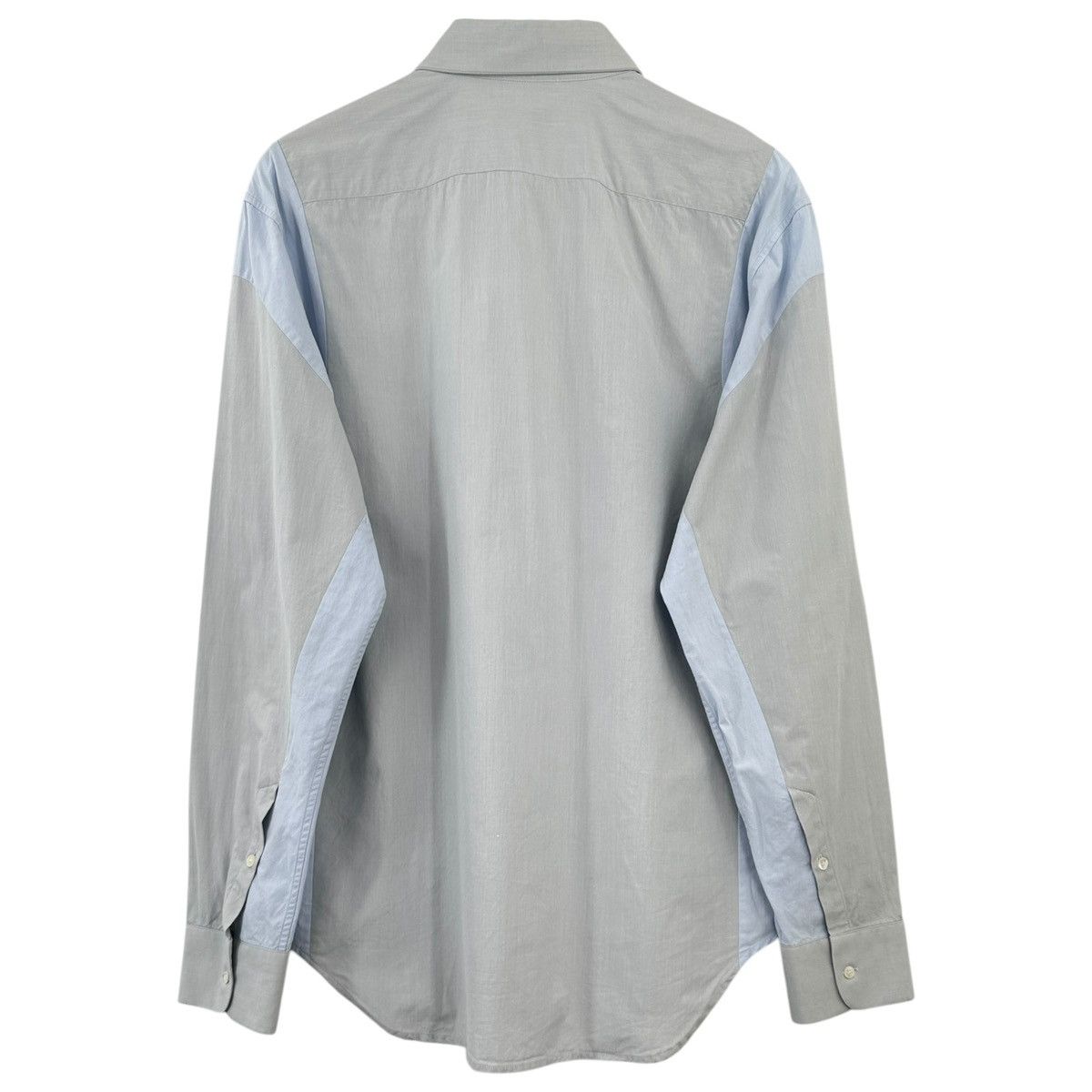 Tim Coppens Gray & Blue Button Up Cotton Shirt Size US XL / EU 56 / 4 - 2 Thumbnail